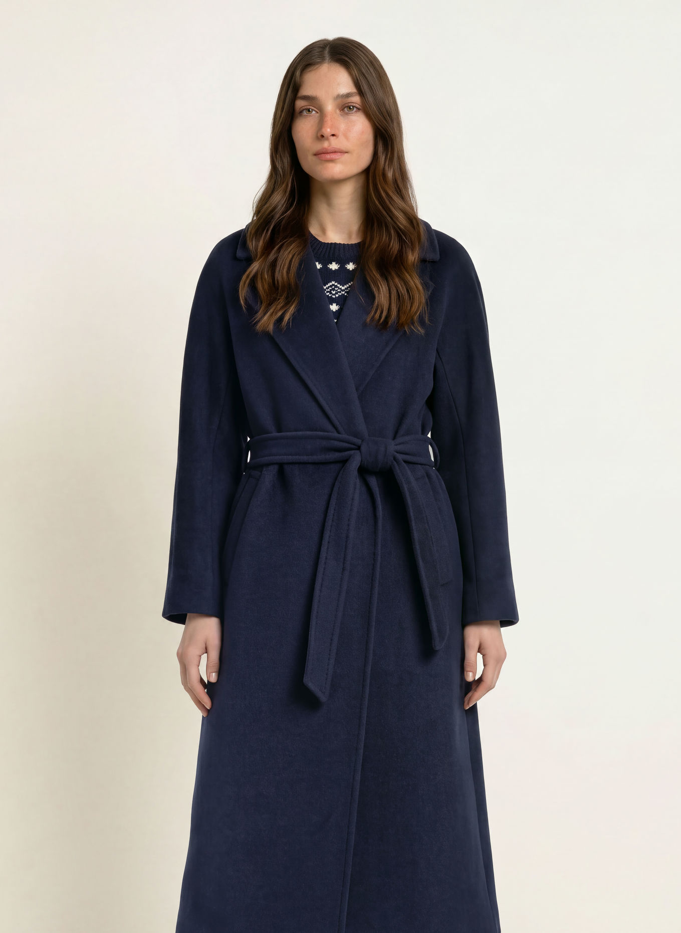 WEEKEND Max Mara Mantel TEMPERA im Materialmix: DUNKELBLAU