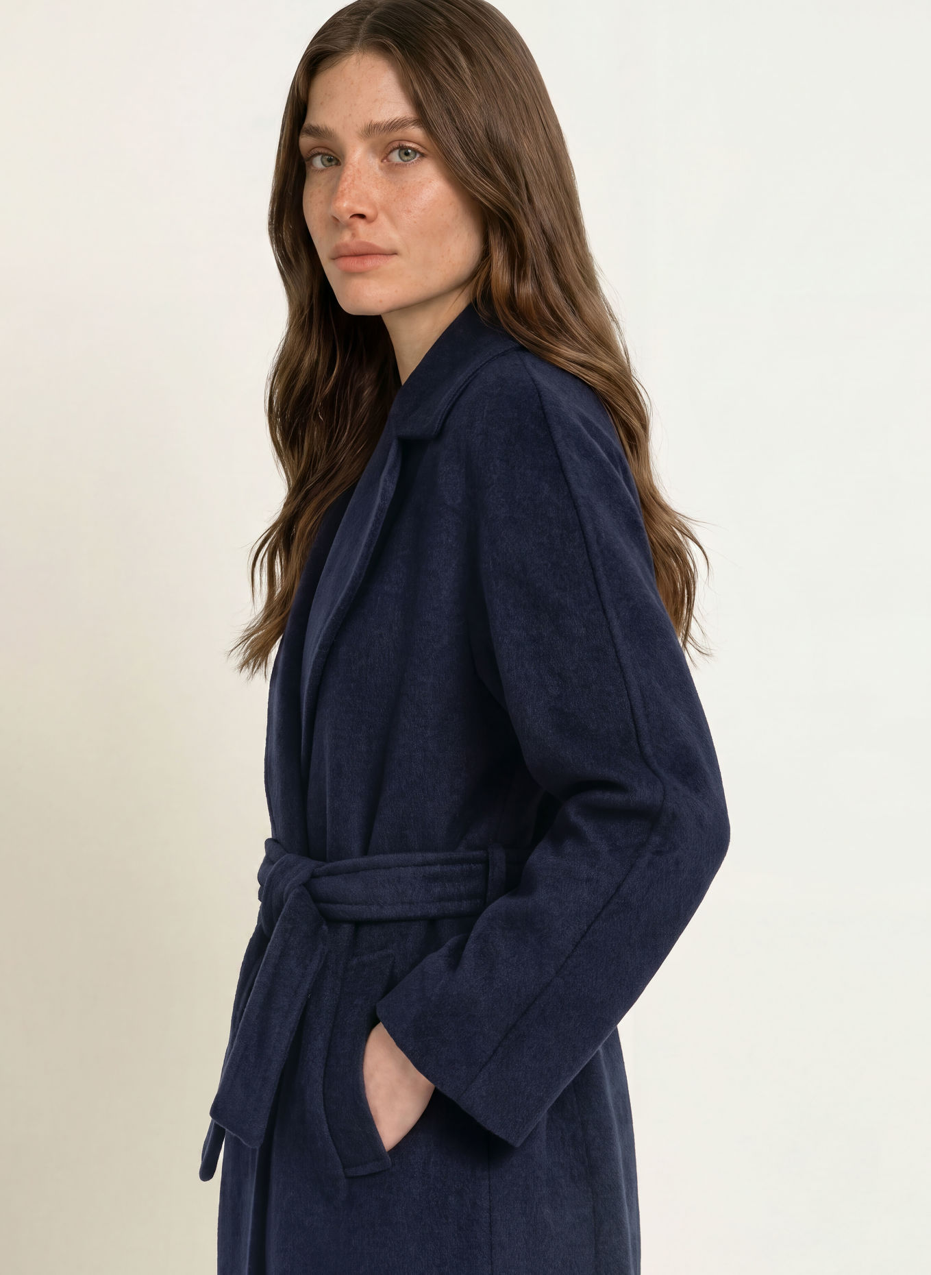 WEEKEND Max Mara Mantel TEMPERA im Materialmix: DUNKELBLAU