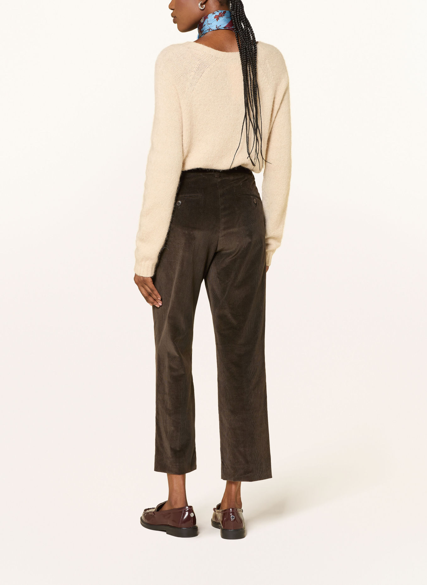 WEEKEND Max Mara 7/8 broek MARRUCA van corduroy: MARRON FONCÉ