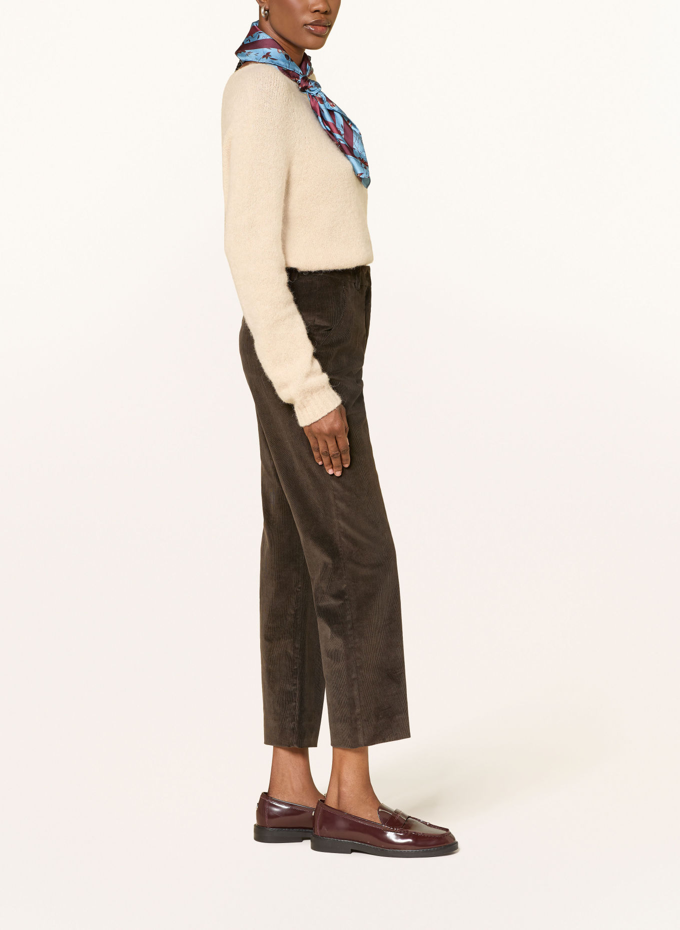 WEEKEND Max Mara 7/8 broek MARRUCA van corduroy: MARRON FONCÉ