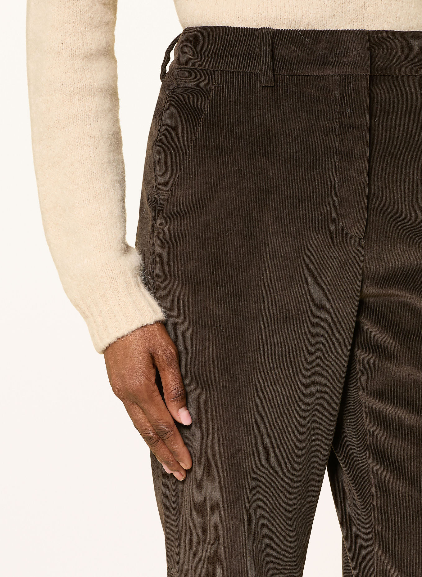 WEEKEND Max Mara 7/8 broek MARRUCA van corduroy: MARRON FONCÉ