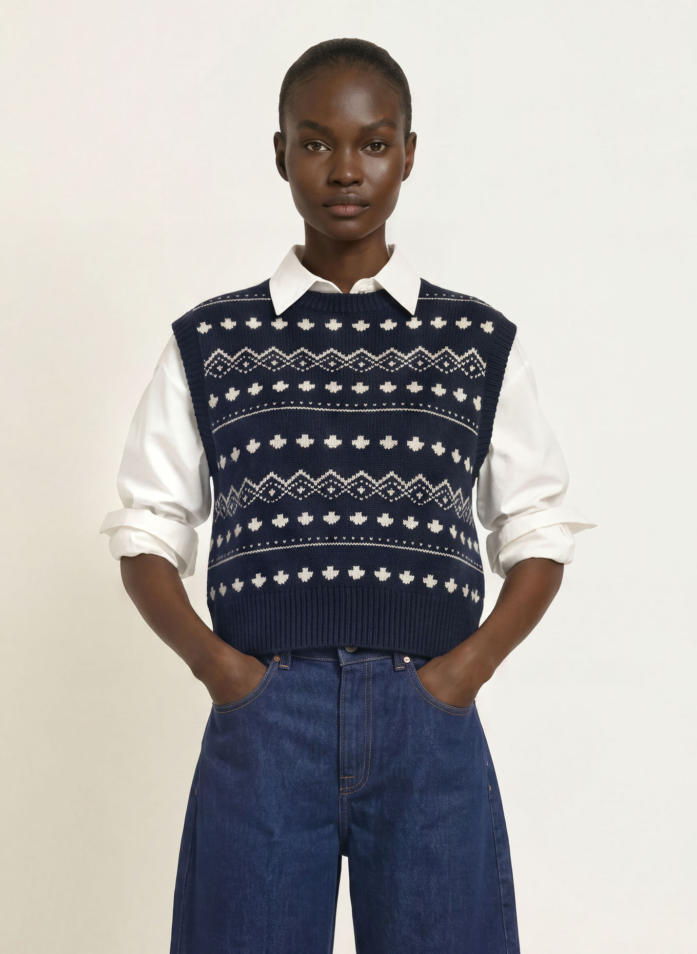 WEEKEND Max Mara Spencer SAVANA: DONKERBLAUW / WIT