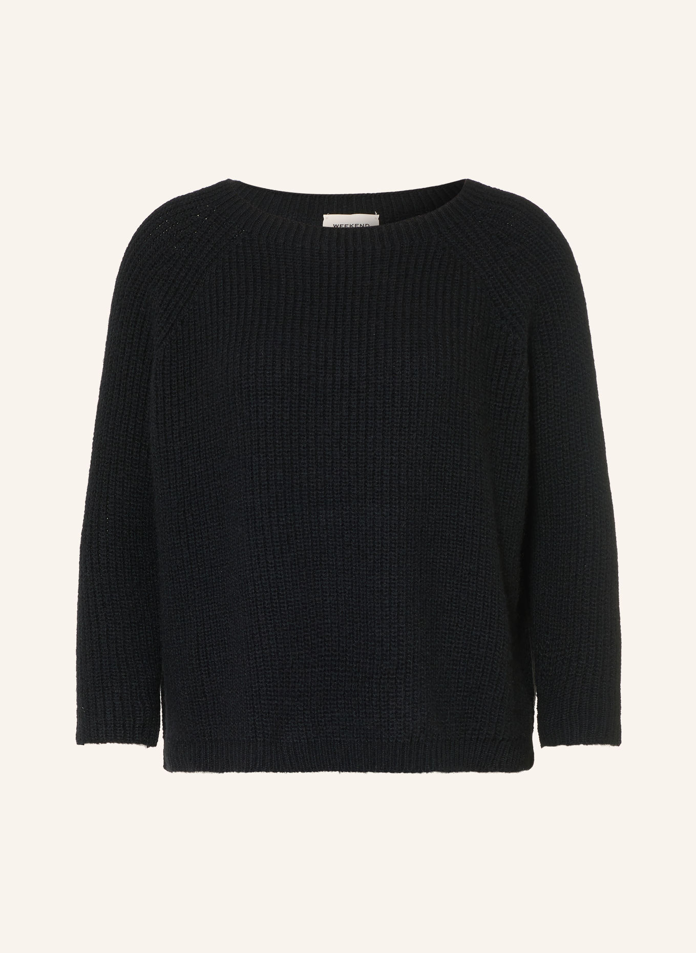 WEEKEND Max Mara XENO Sweater with 3/4-Length Sleeves: BLACK