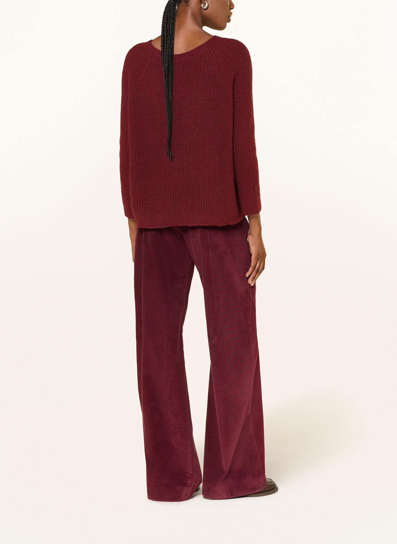 WEEKEND Max Mara XENO Sweater with 3/4-Length Sleeves: DARK RED