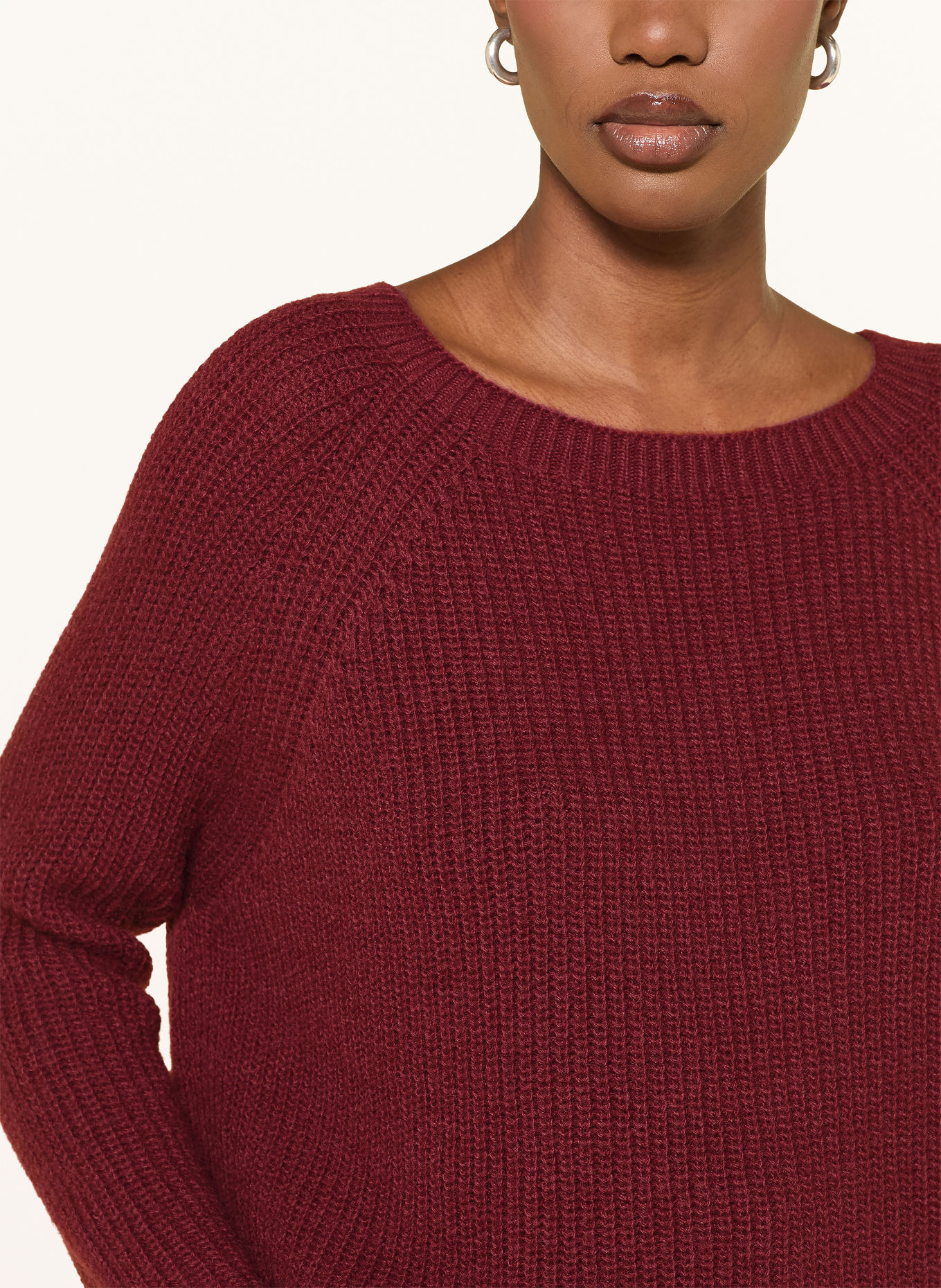 WEEKEND Max Mara XENO Sweater with 3/4-Length Sleeves: DARK RED