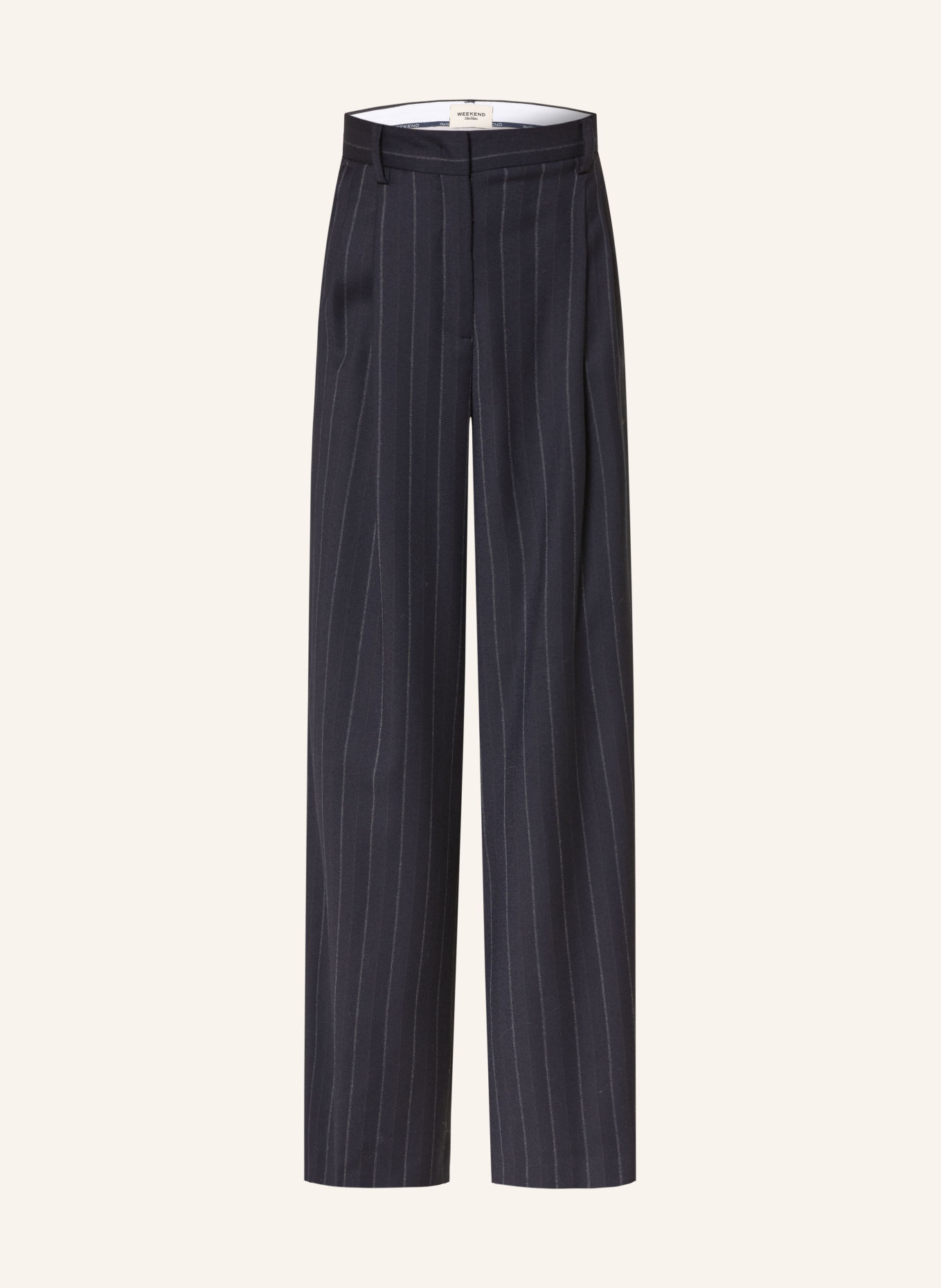 WEEKEND Max Mara NEBBIE Wide-leg trousers: DARK BLUE / WHITE