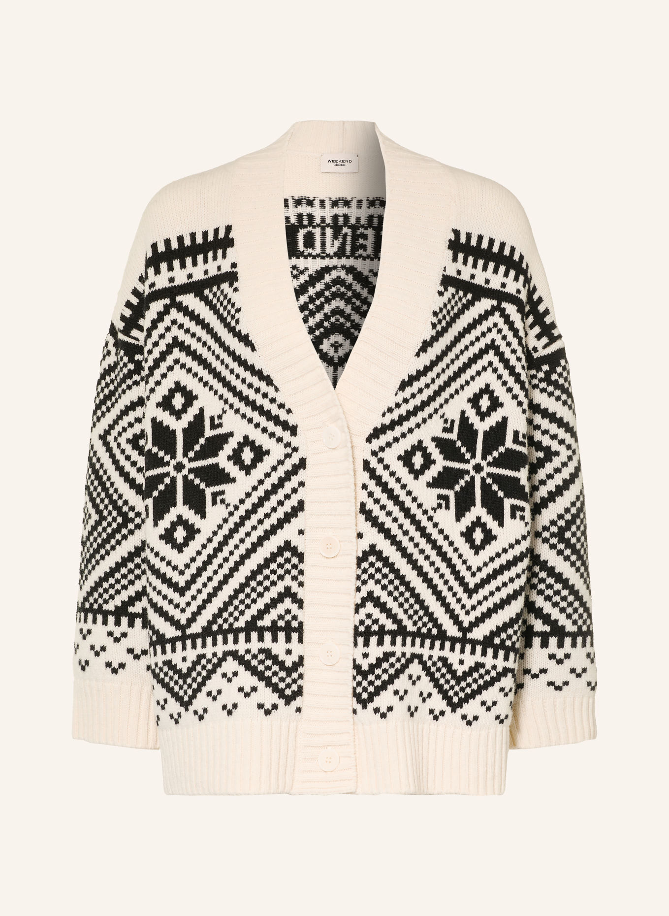 WEEKEND Max Mara Strickjacke BELGIO: SCHWARZ / ECRU