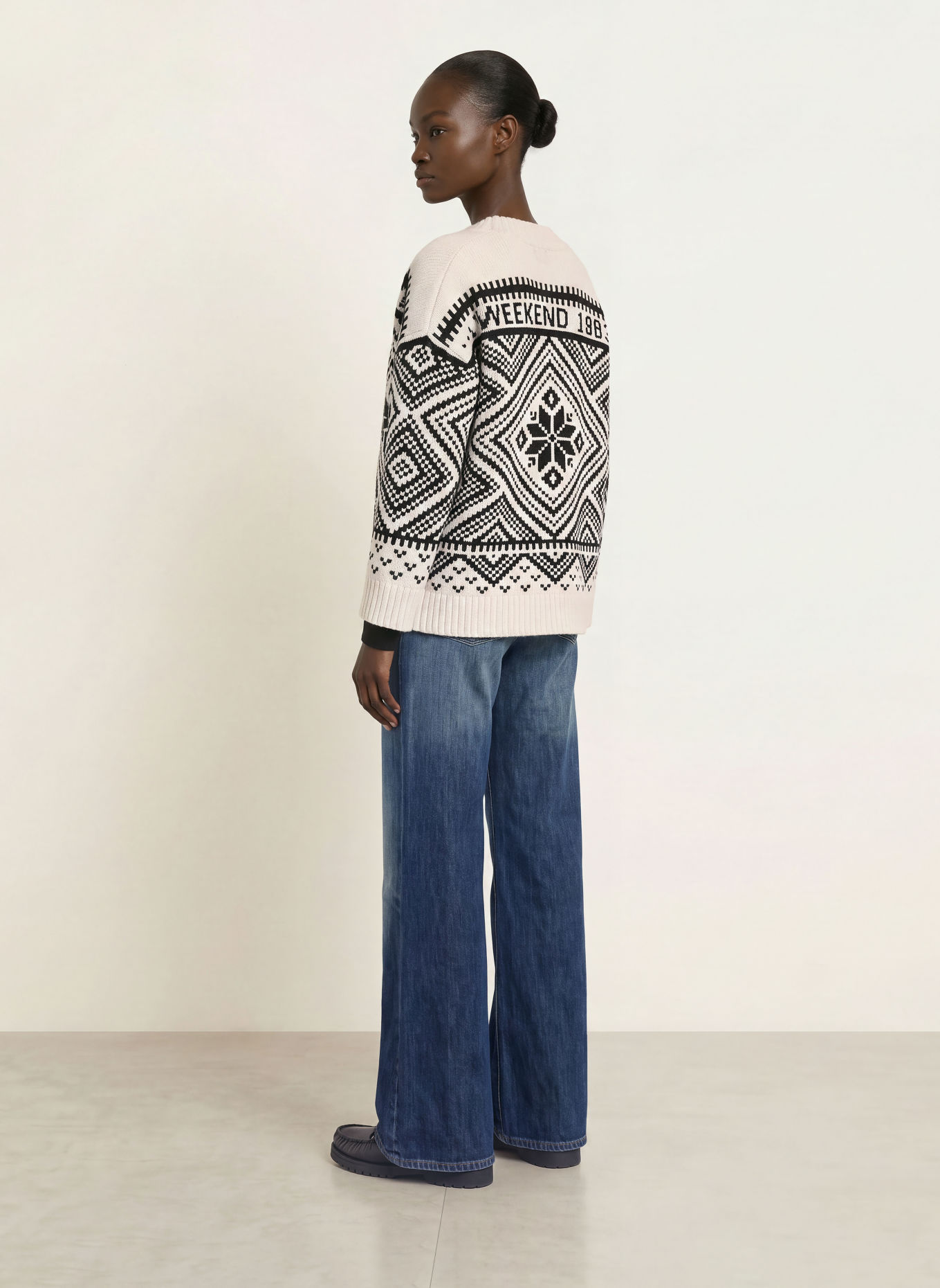 WEEKEND Max Mara Strickjacke BELGIO: SCHWARZ / ECRU