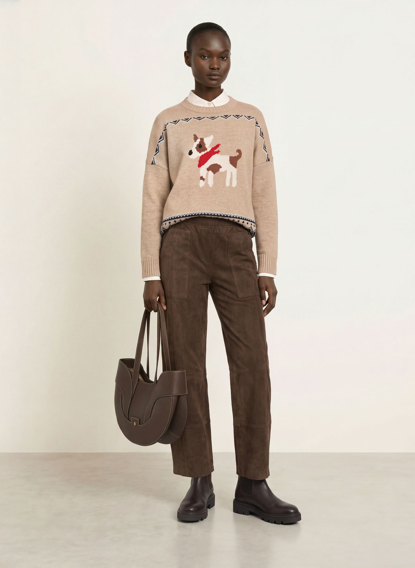 WEEKEND Max Mara PAVIDI Sweater: CAMEL / BROWN / WHITE