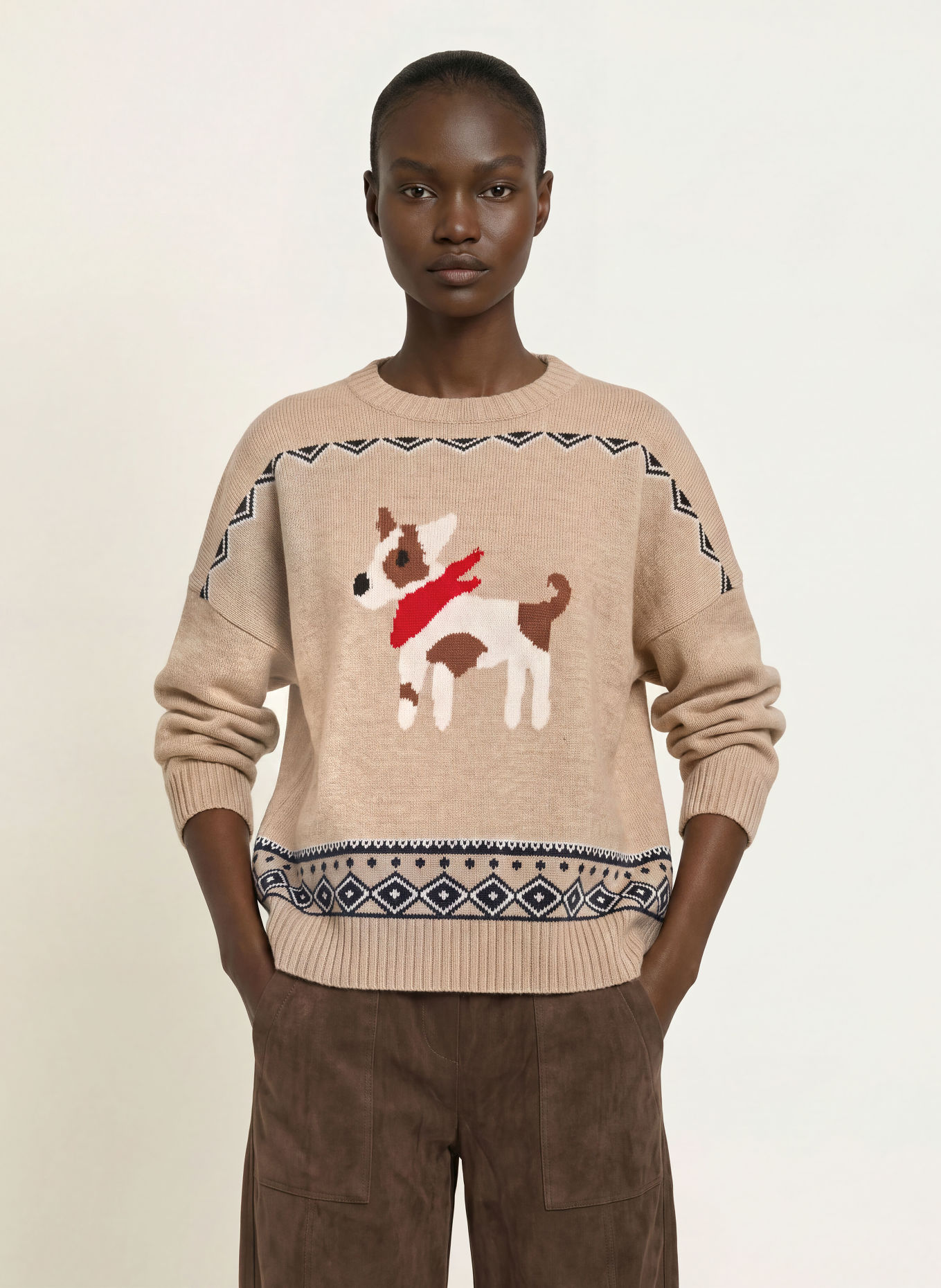 WEEKEND Max Mara PAVIDI Sweater: CAMEL / BROWN / WHITE