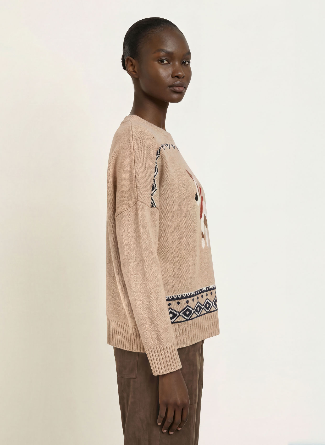 WEEKEND Max Mara PAVIDI Sweater: CAMEL / BROWN / WHITE