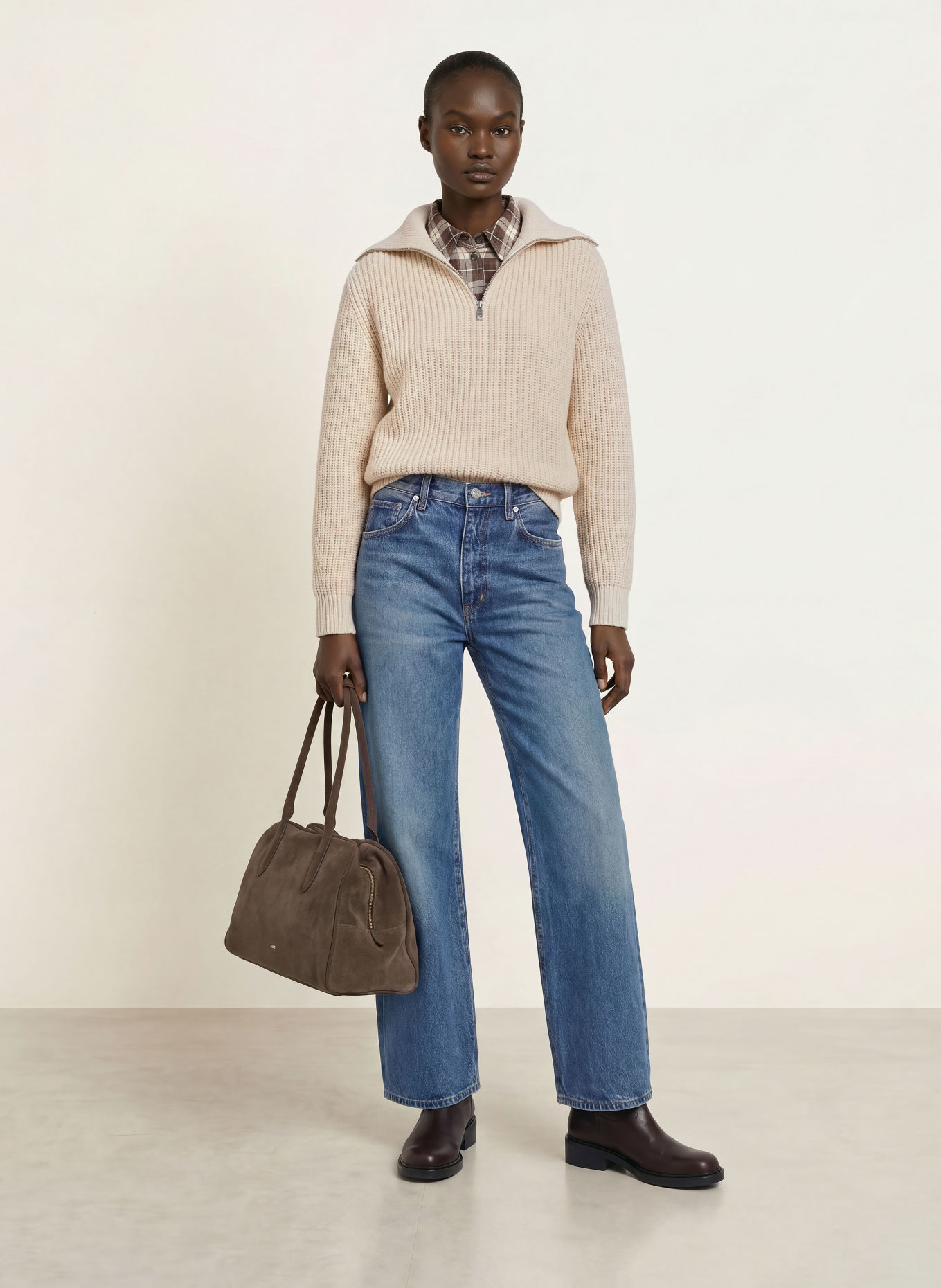 WEEKEND Max Mara LASER Half-zip sweater: CREAM