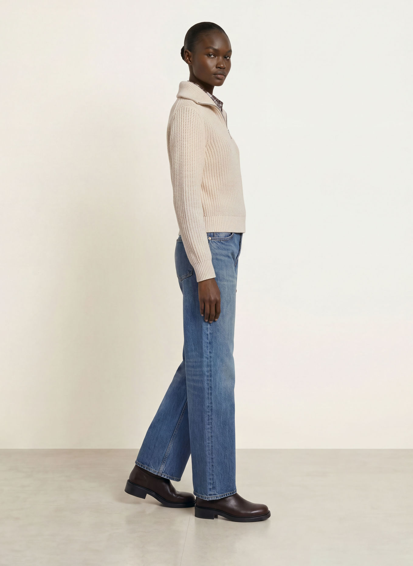 WEEKEND Max Mara LASER Half-zip sweater: CREAM