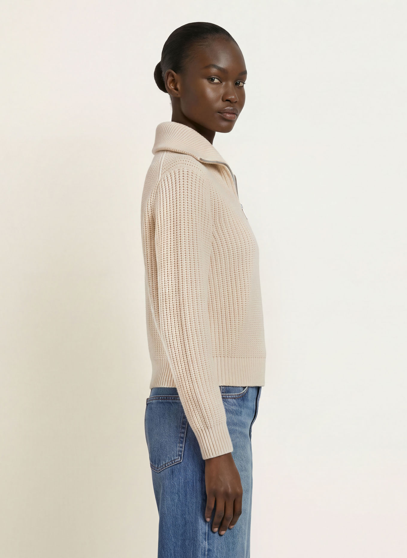 WEEKEND Max Mara LASER Half-zip sweater: CREAM
