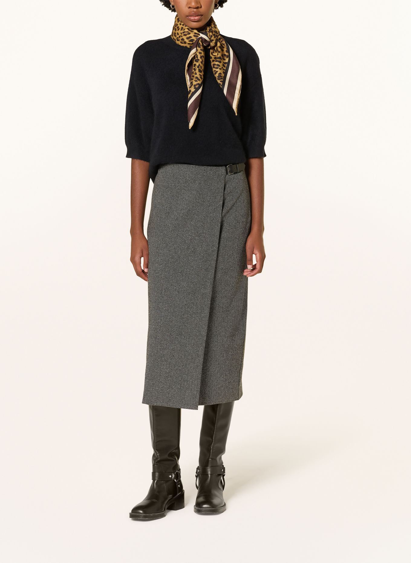 WEEKEND Max Mara PETALI-nederdel i viklingslook: MØRKEGRÅ
