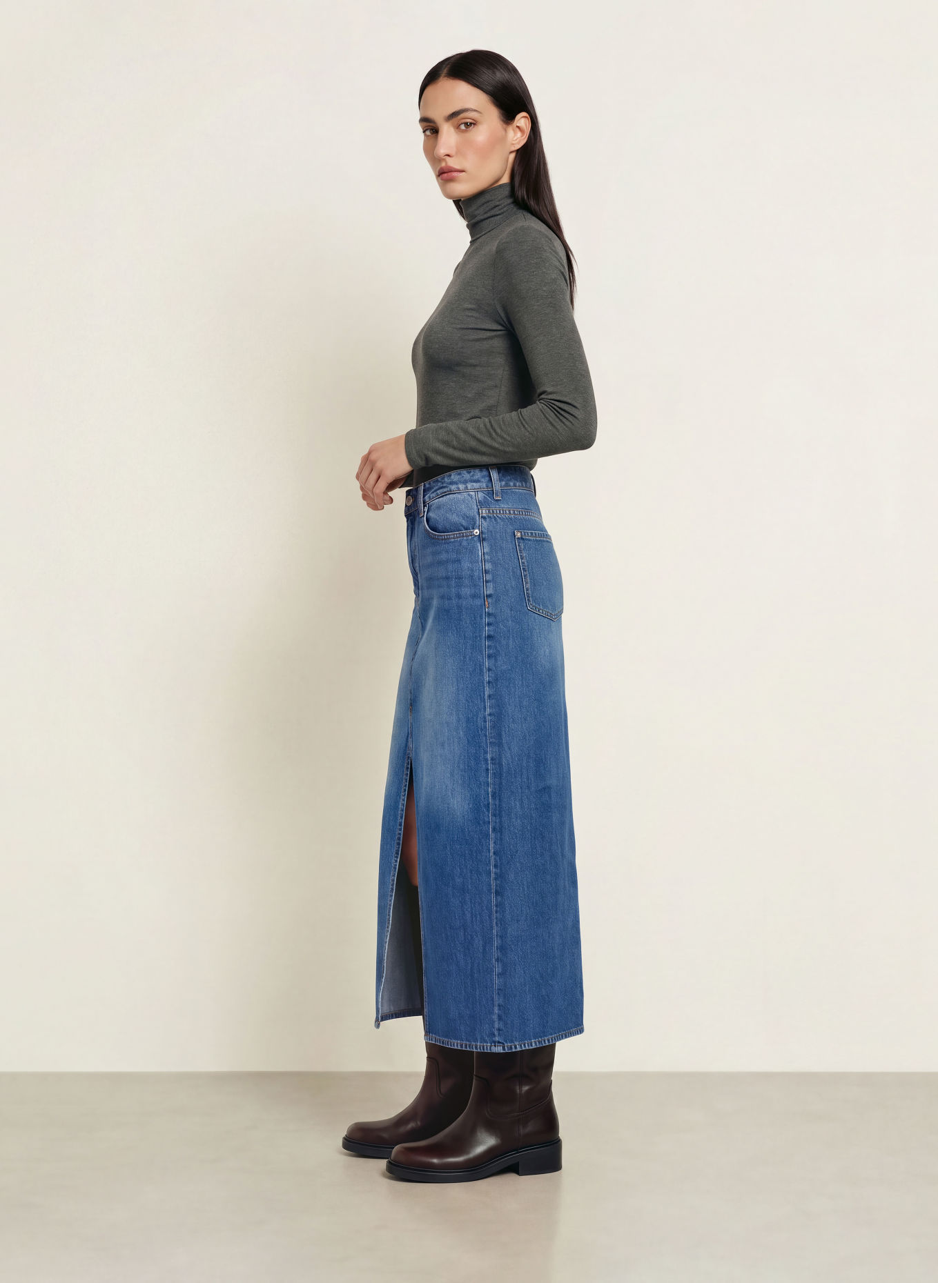 WEEKEND Max Mara MULTIF Turtleneck top: DARK GRAY