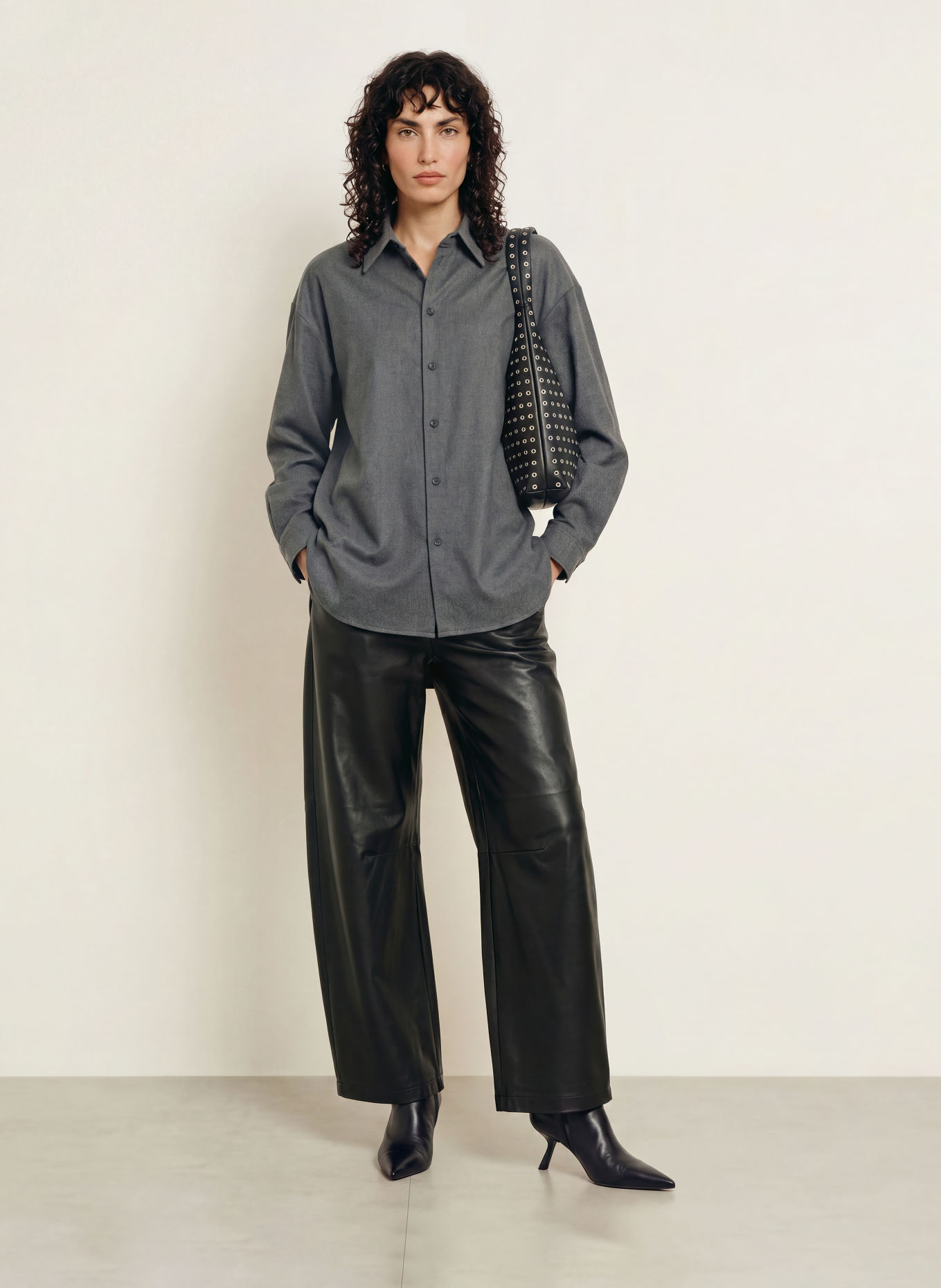 ROSSI Chemisier oversize SIYAN: GRIS FONCÉ