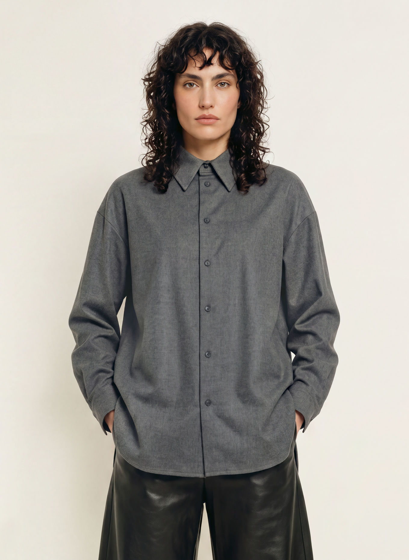 ROSSI Chemisier oversize SIYAN: GRIS FONCÉ