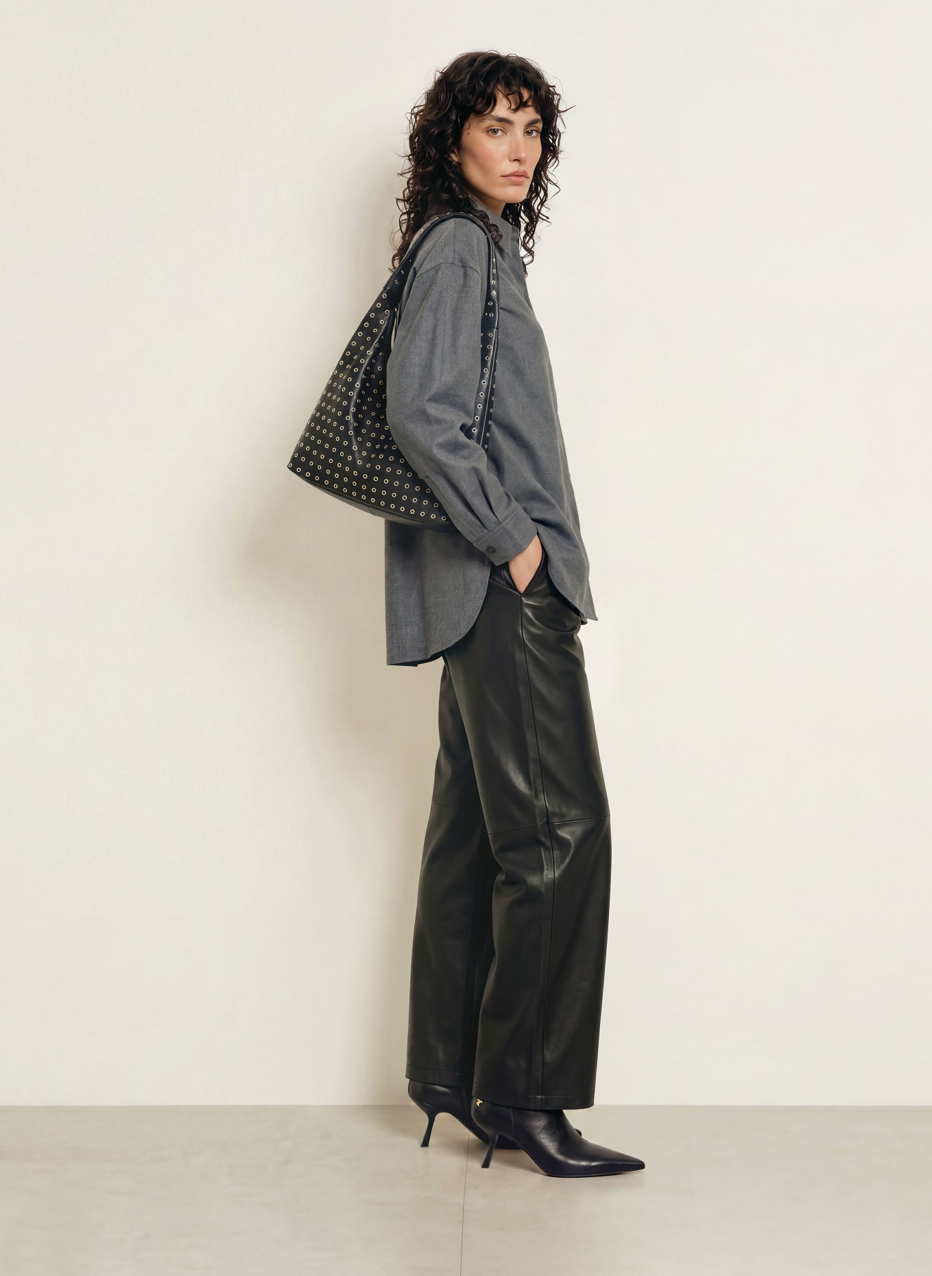 ROSSI Chemisier oversize SIYAN: GRIS FONCÉ