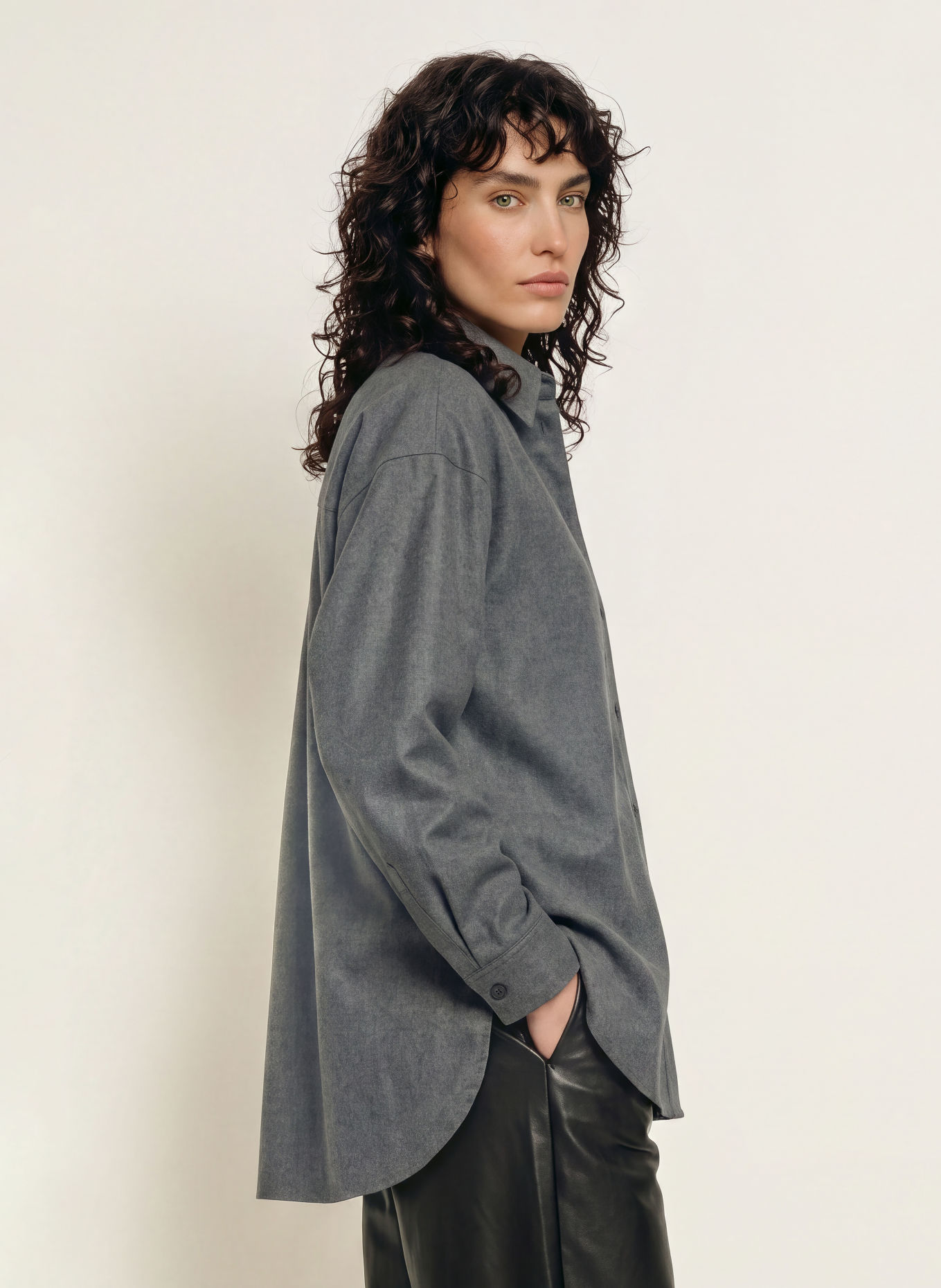 ROSSI Chemisier oversize SIYAN: GRIS FONCÉ