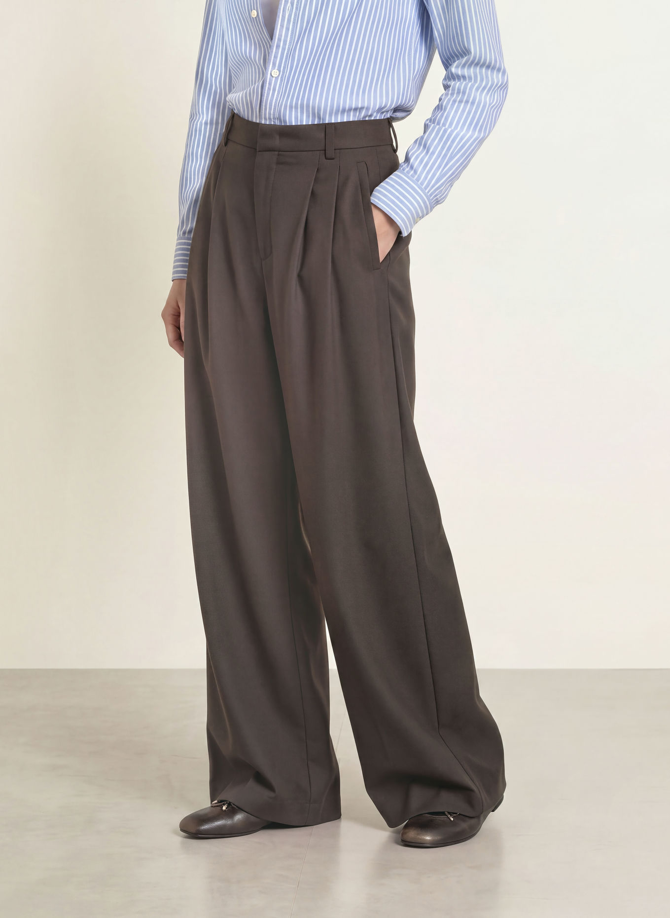 ROSSI Marlene-broek ZEYN: MARRON FONCÉ
