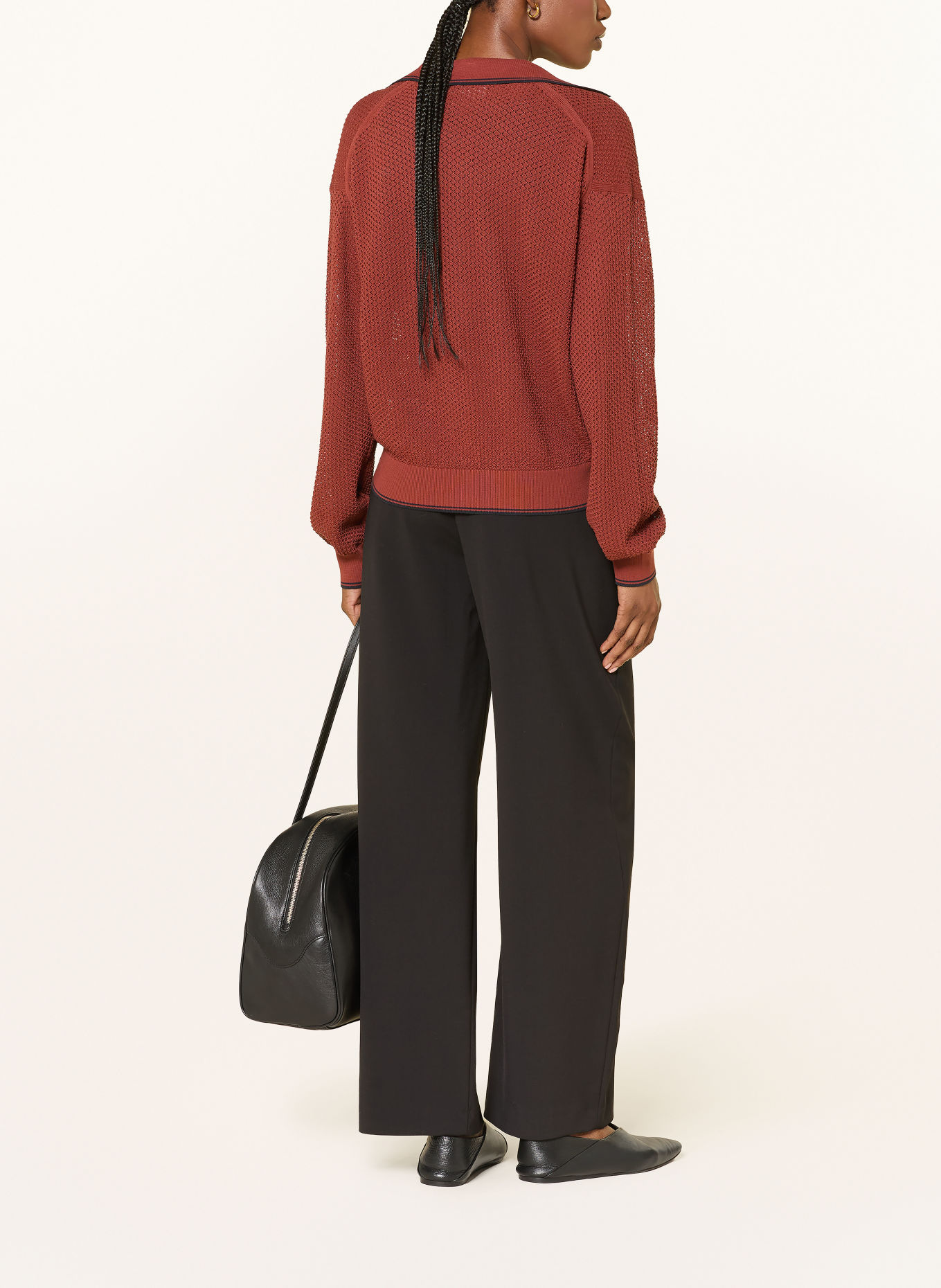 DRYKORN DUTIFUL wide-leg trousers: BLACK