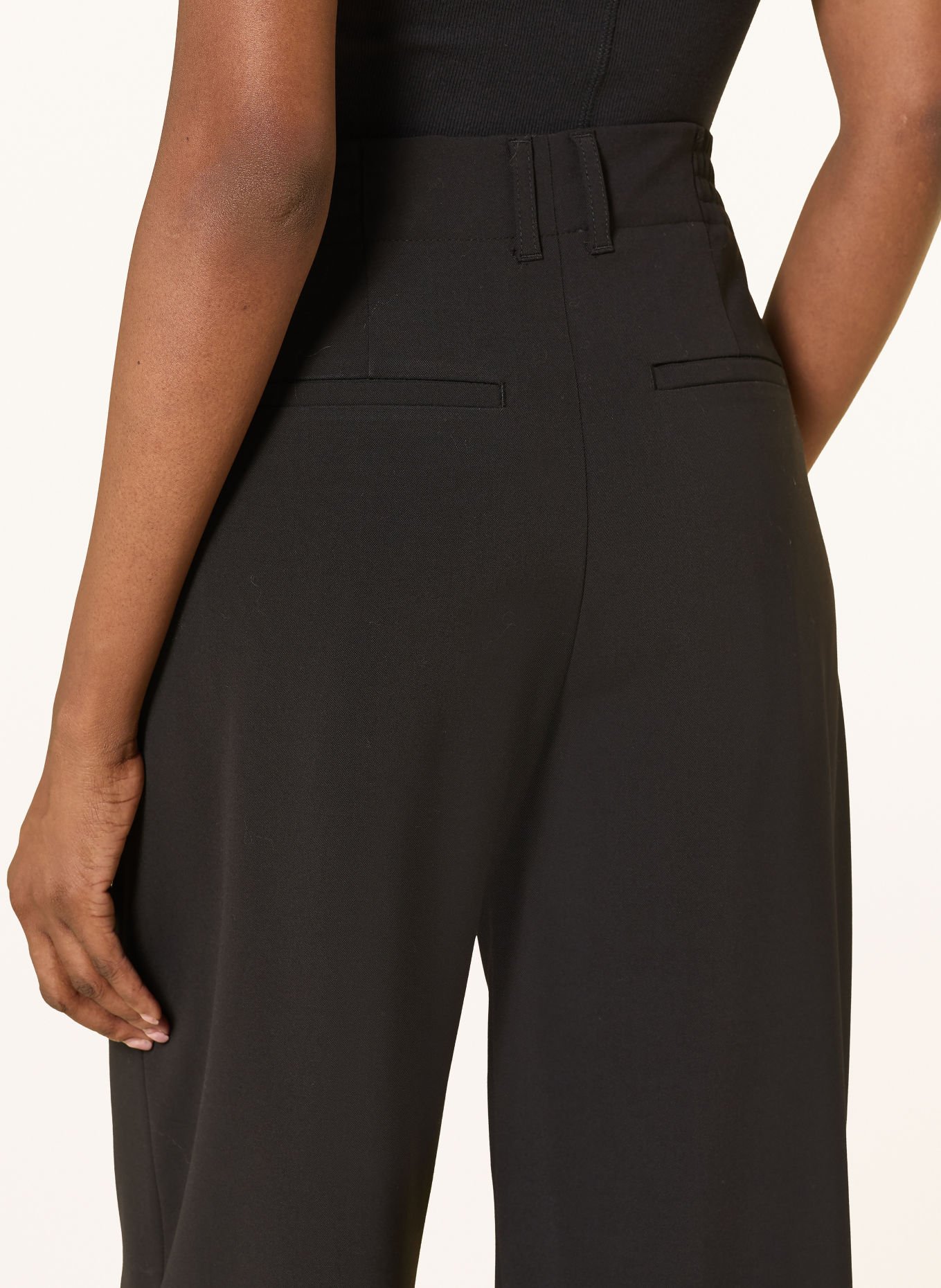 DRYKORN DUTIFUL wide-leg trousers: BLACK