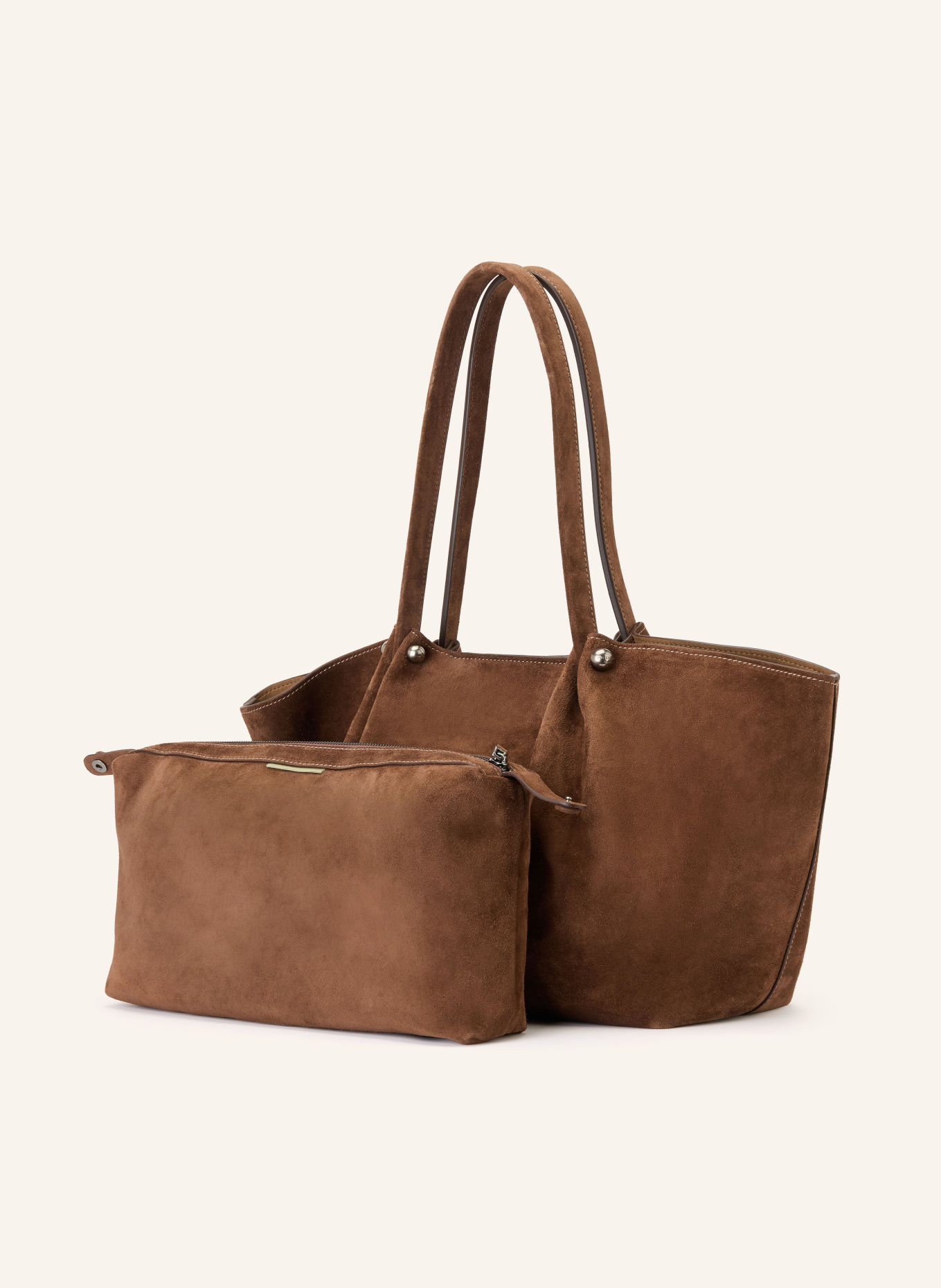 WEEKEND Max Mara Sac cabas PESI avec pochette: MARRON FONCÉ