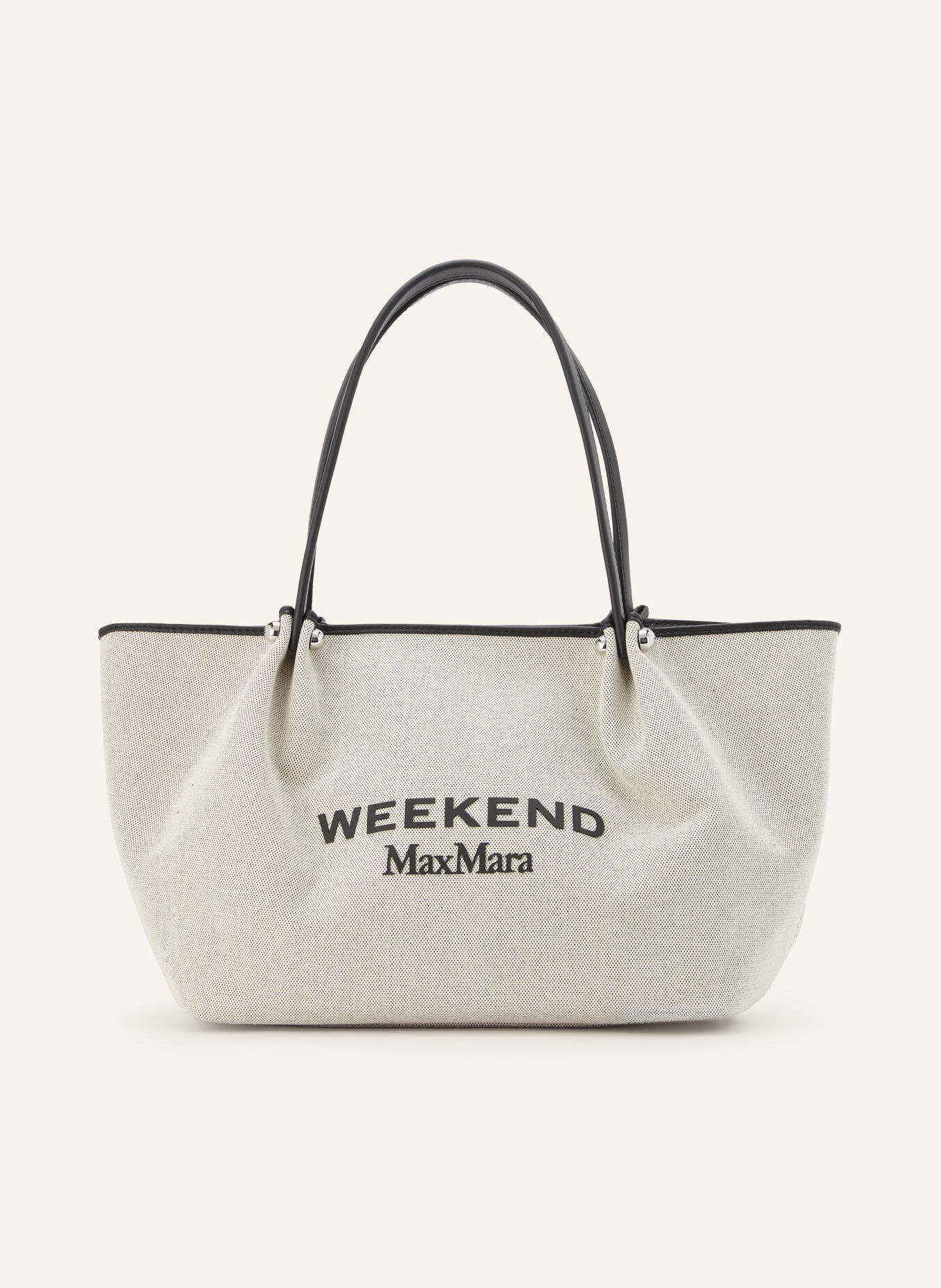 WEEKEND Max Mara GETTO Shoppers Tote Bag: LIGHT GRAY / BLACK