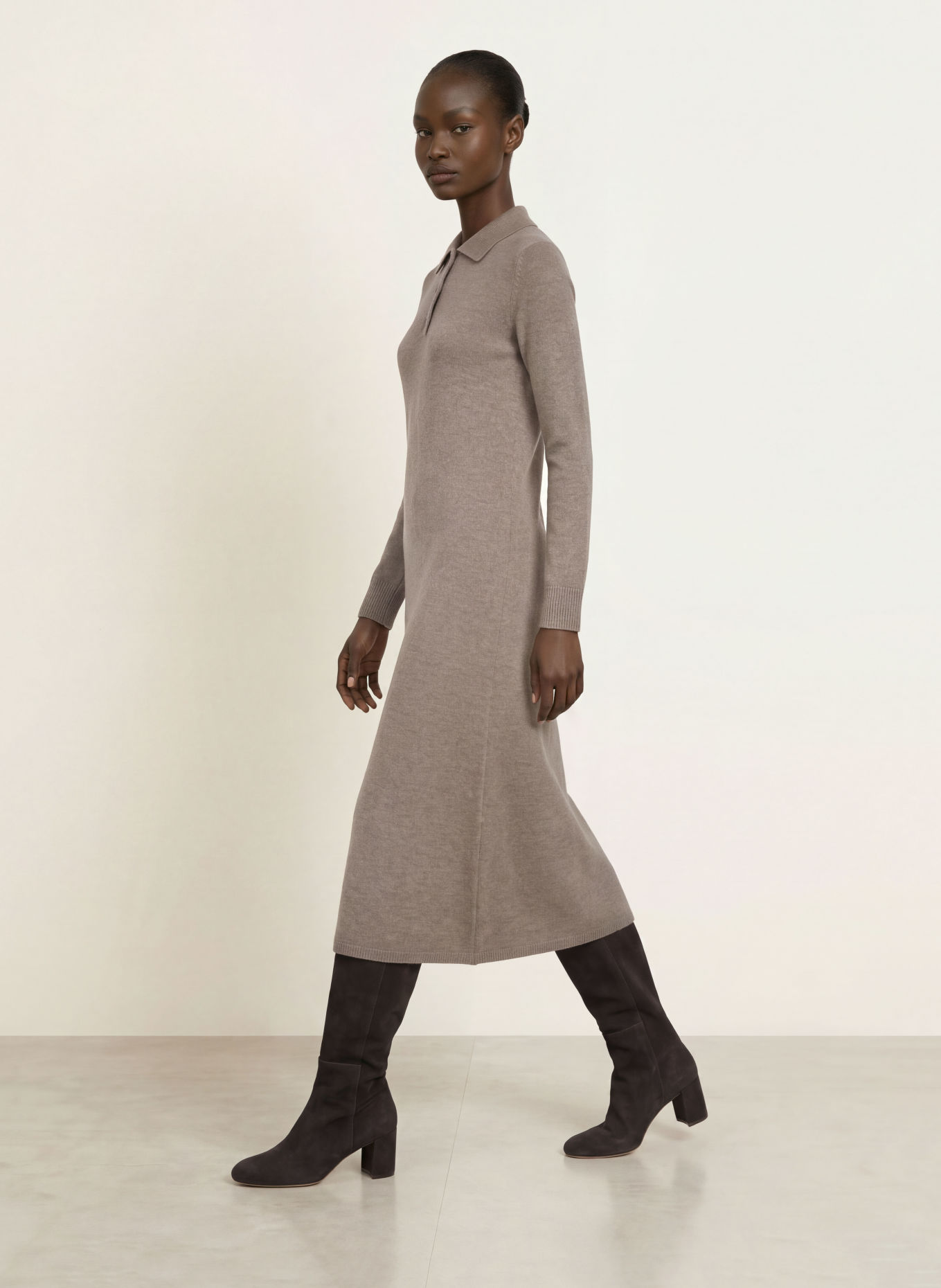 S Max Mara ONORE Knit Dress: LIGHT BROWN