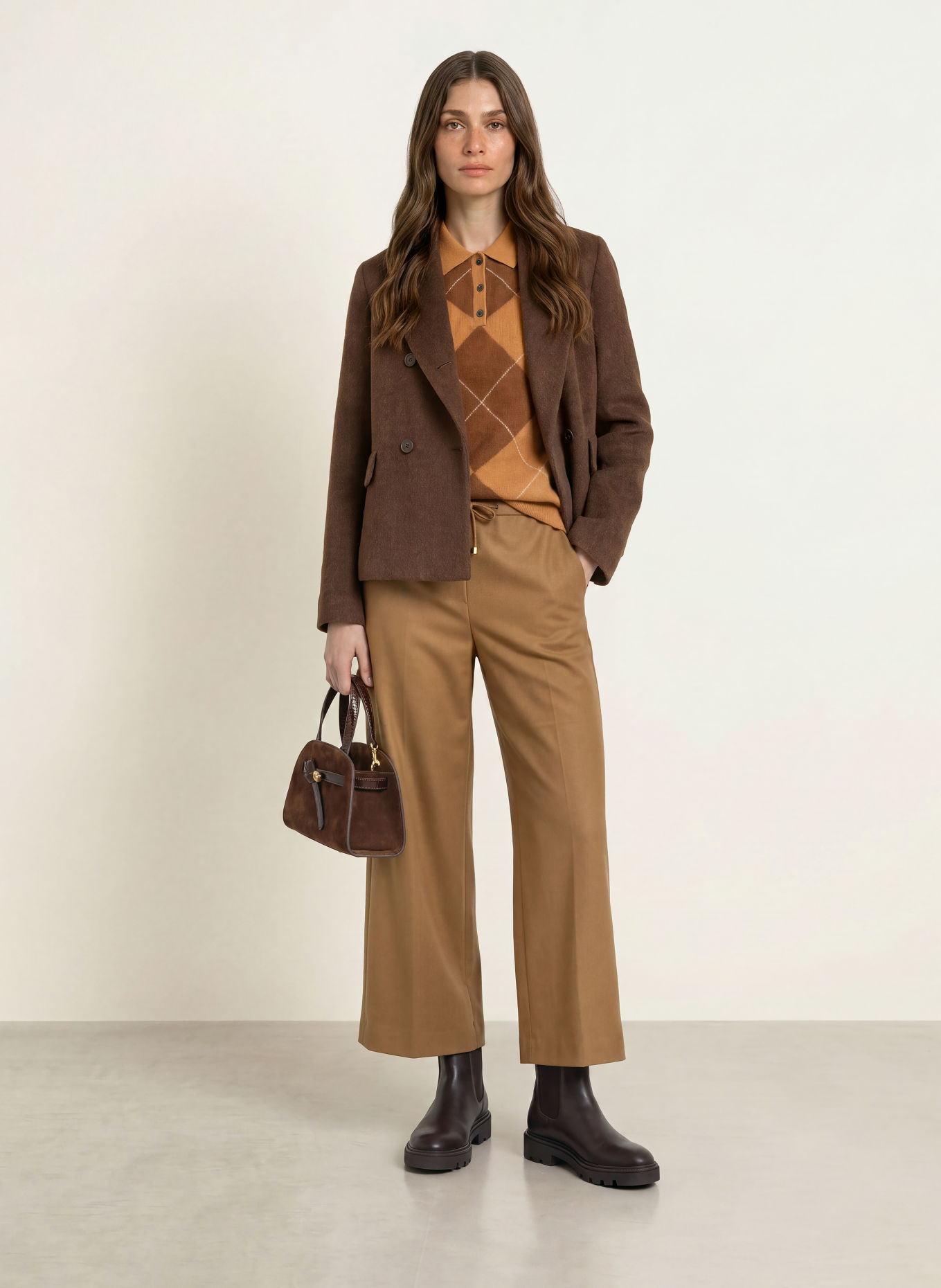 S Max Mara Marlene-broek FLORIA: COGNAC