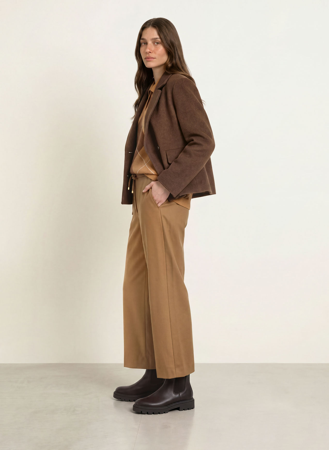 S Max Mara Marlene-broek FLORIA: COGNAC