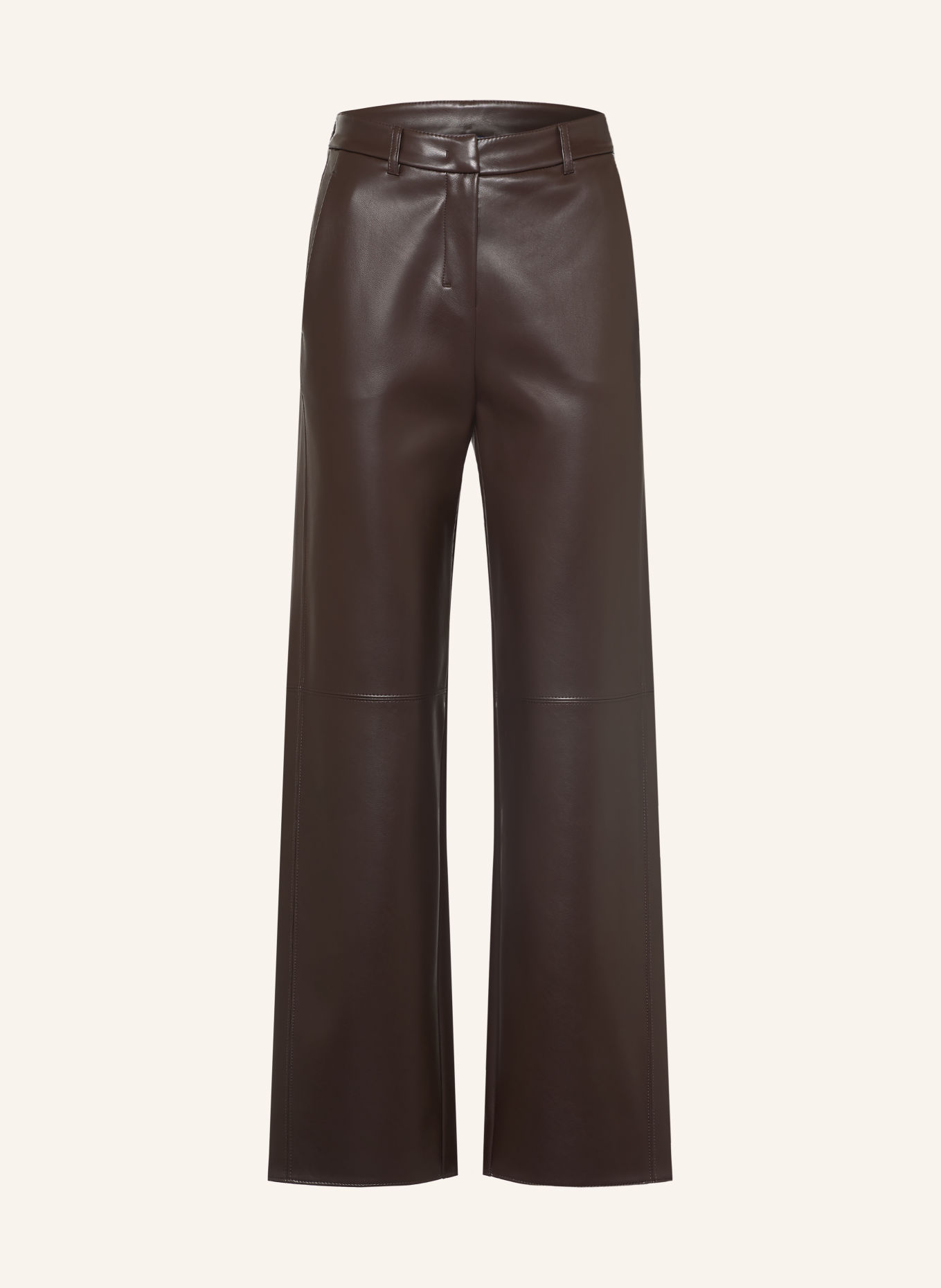 S Max Mara SOSPIRO-broek in leerlook: MARRON FONCÉ