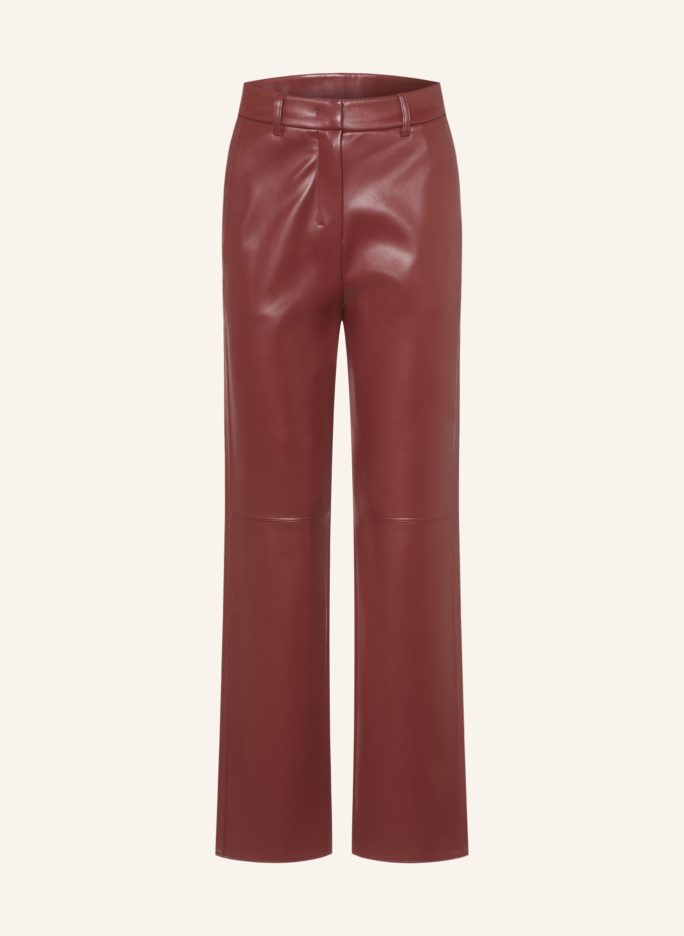 S Max Mara SOSPIRO Leather-Look Trousers: DARK RED