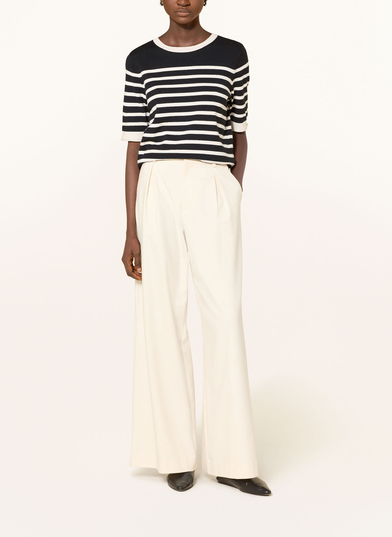Betty Barclay Knit shirt: BLACK / BEIGE