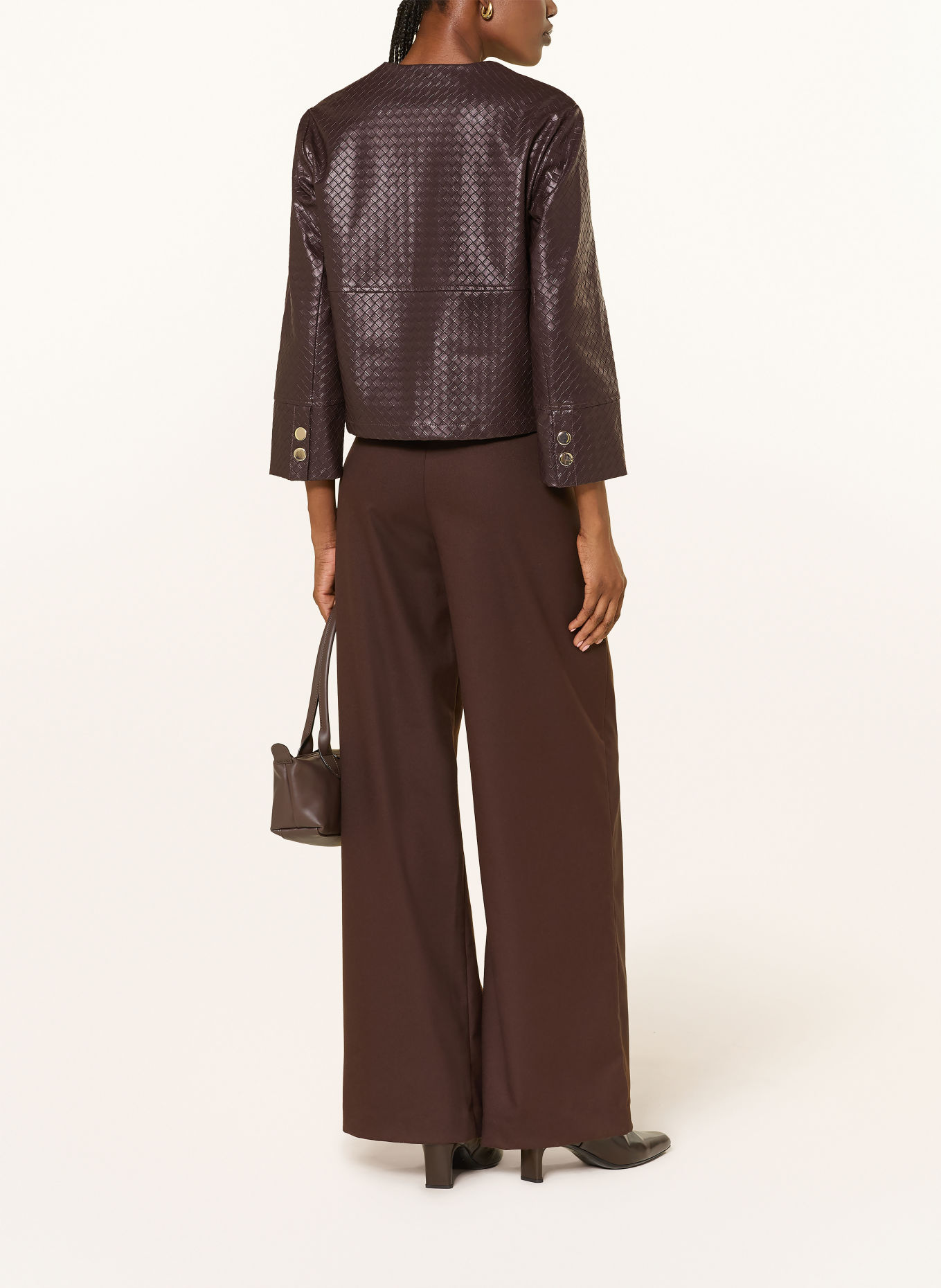 Betty Barclay Veste aspect cuir: MARRON FONCÉ