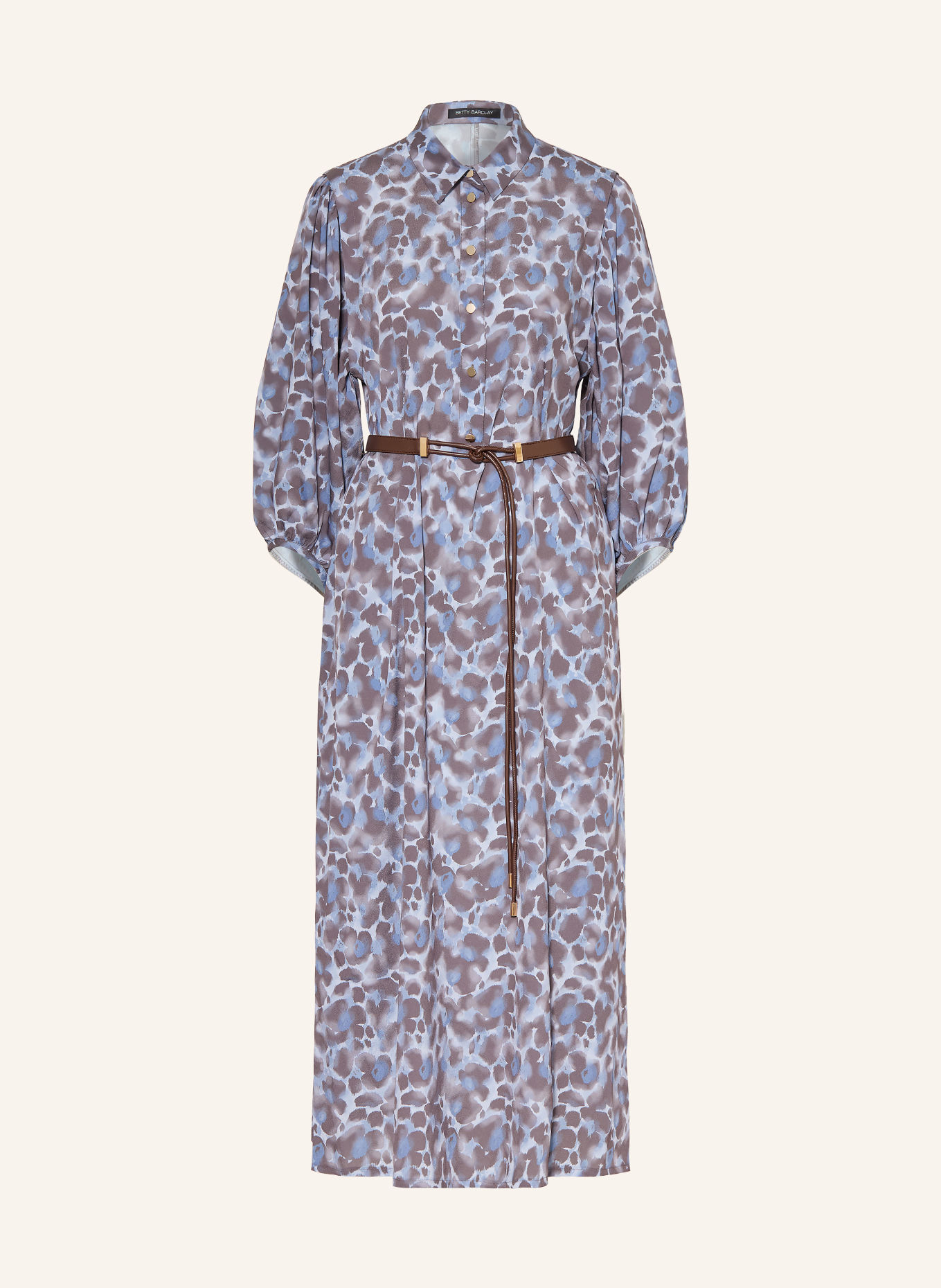 Betty Barclay Hemdblusenkleid mit 3/4-Arm: HELLBLAU / GRAU
