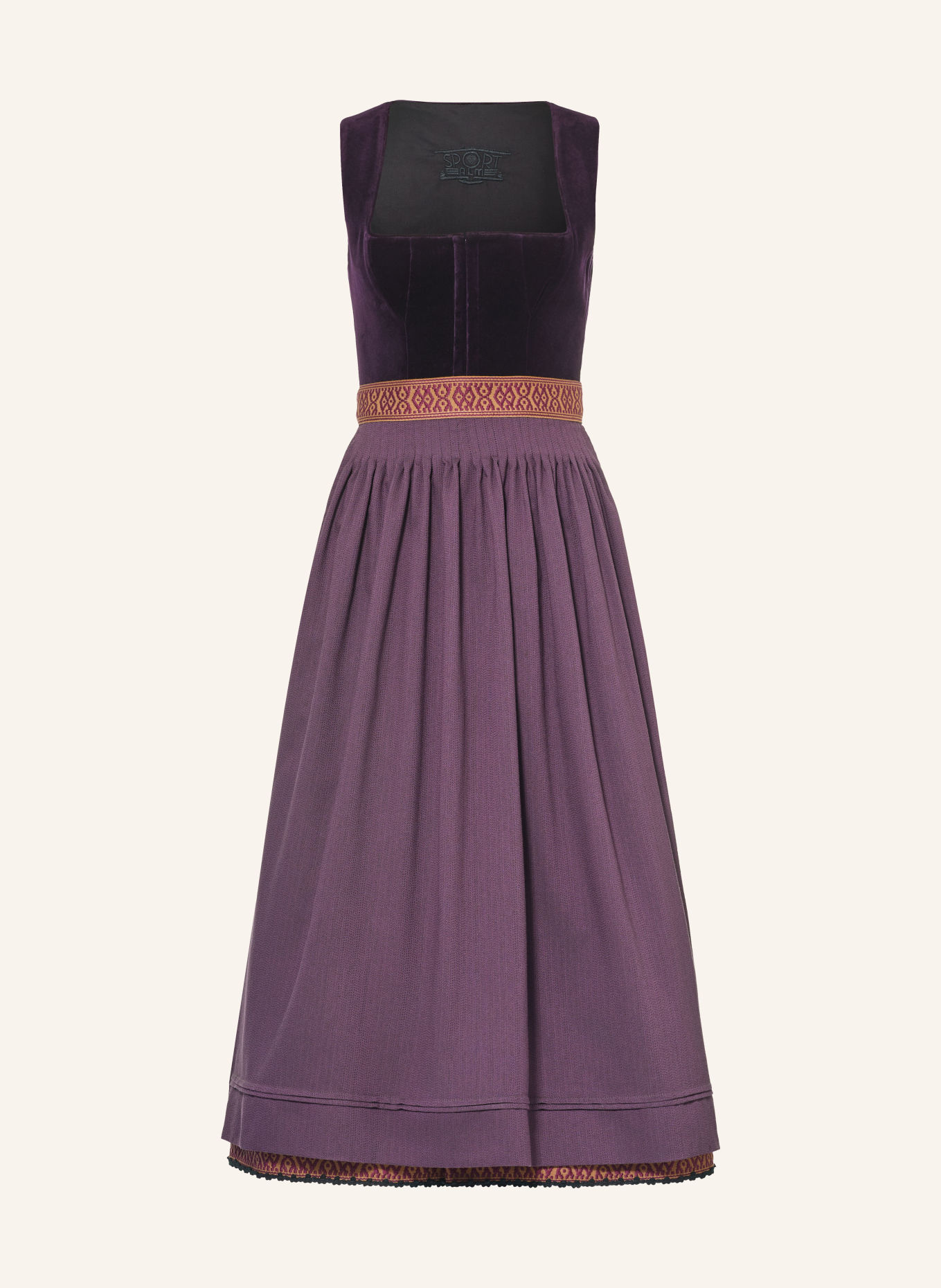 SPORTALM Dirndl: DARK PURPLE / CAMEL / PURPLE