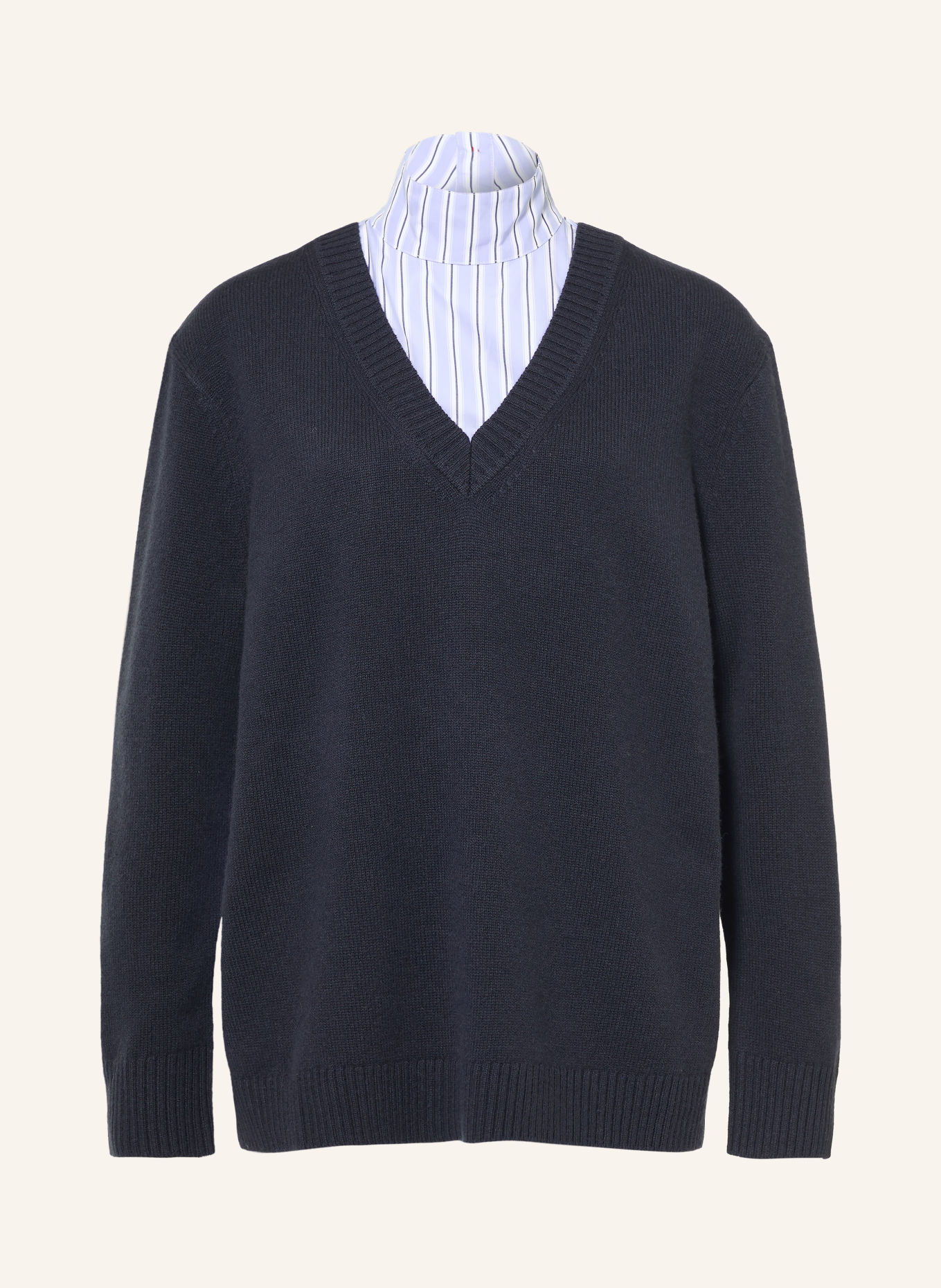 MAX & Co. Sweter LUSSO z mieszanki materiałów: GRANATOWY / JASNONIEBIESKI / BIAŁY