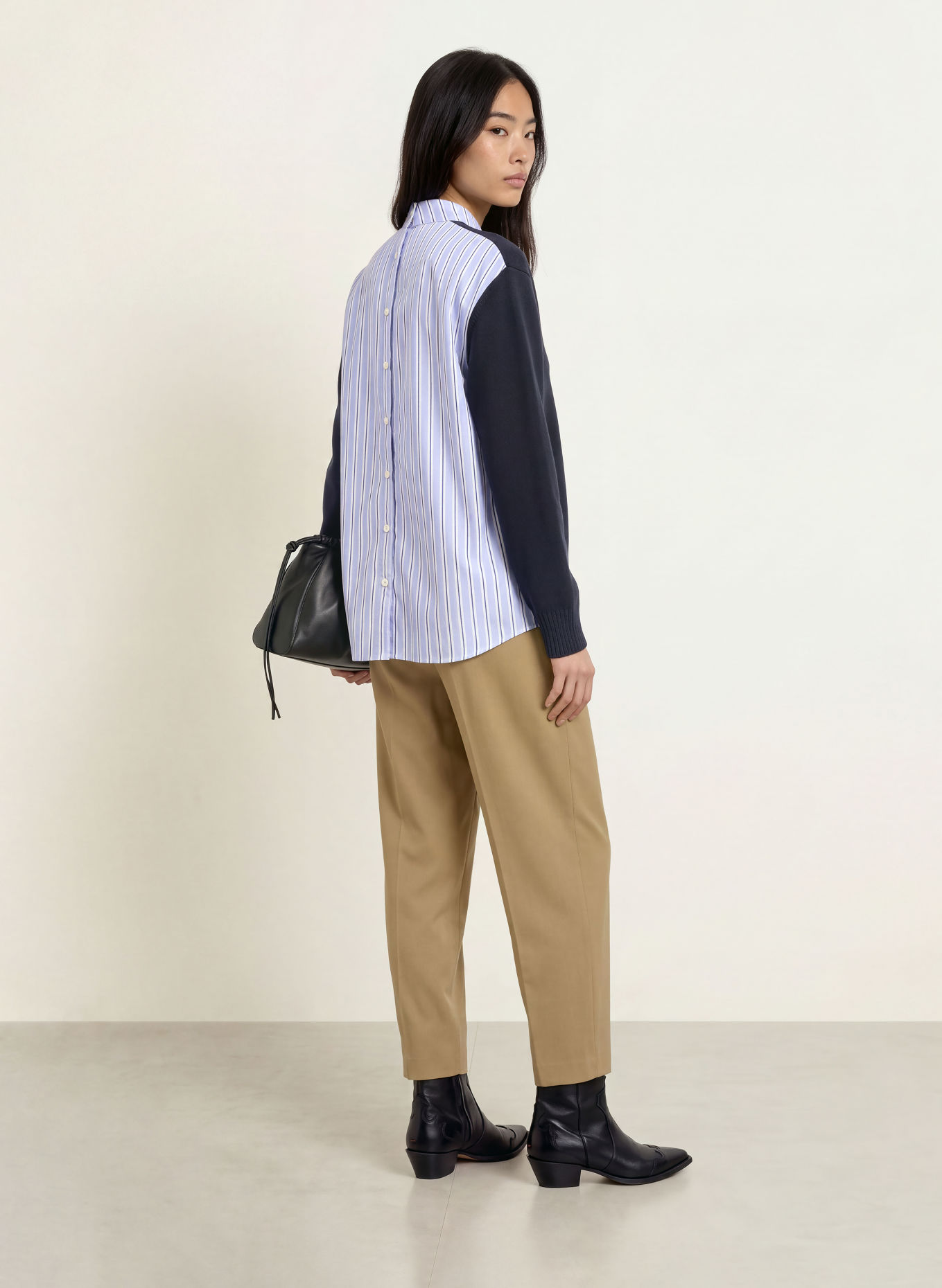 MAX & Co. Sweter LUSSO z mieszanki materiałów: GRANATOWY / JASNONIEBIESKI / BIAŁY