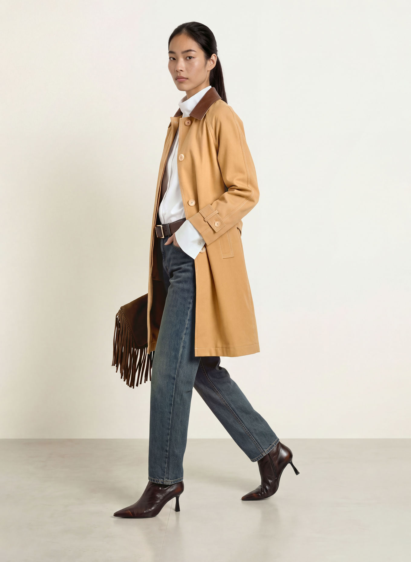 MAX & Co. Mantel PRIMO: COGNAC / MARRON FONCÉ