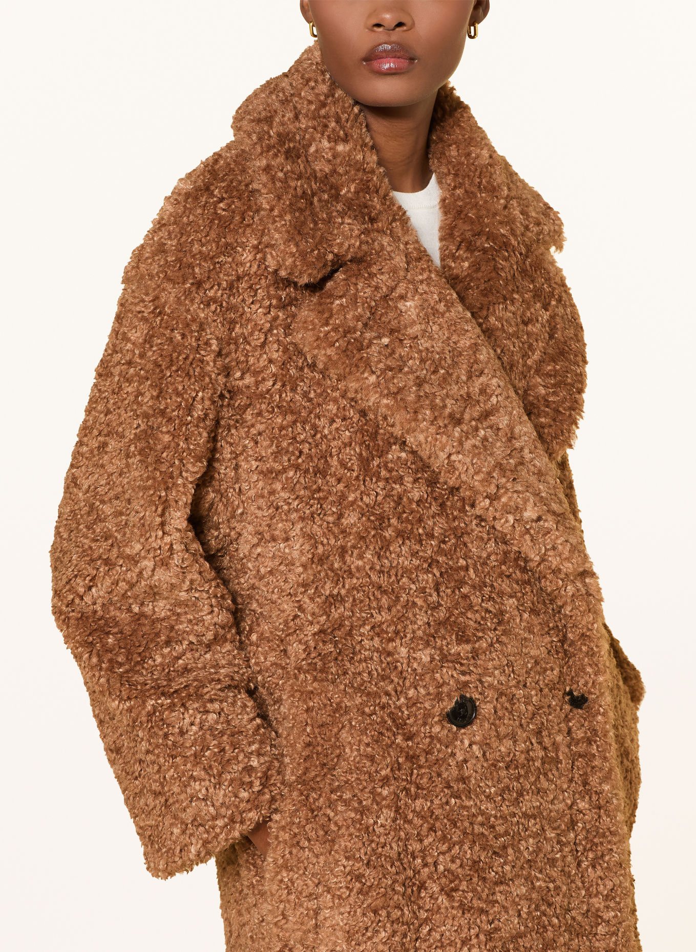 HUGO Teddybontmantel MALITE-1: COGNAC
