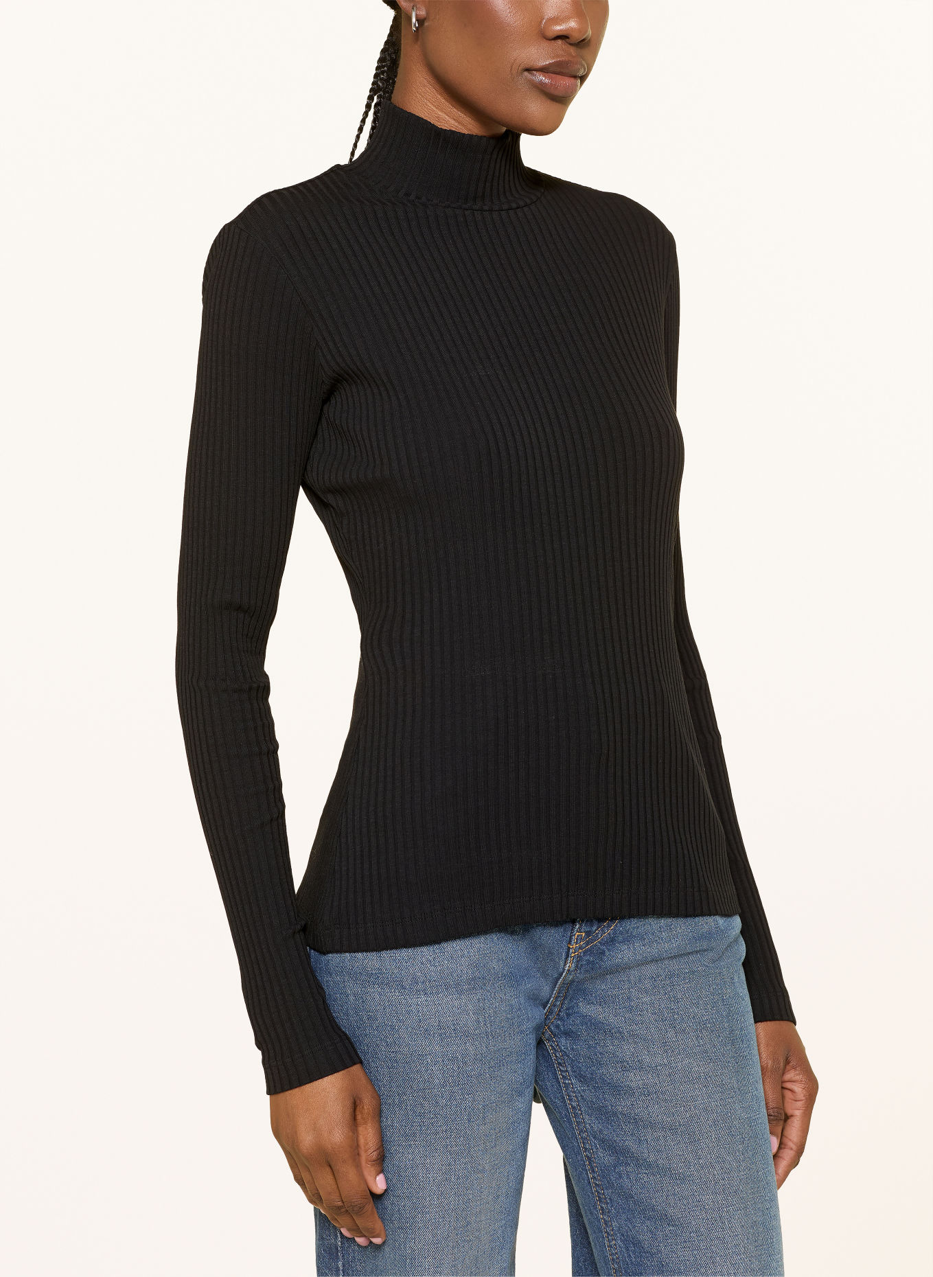 HUGO Longsleeve DRIZA: SCHWARZ