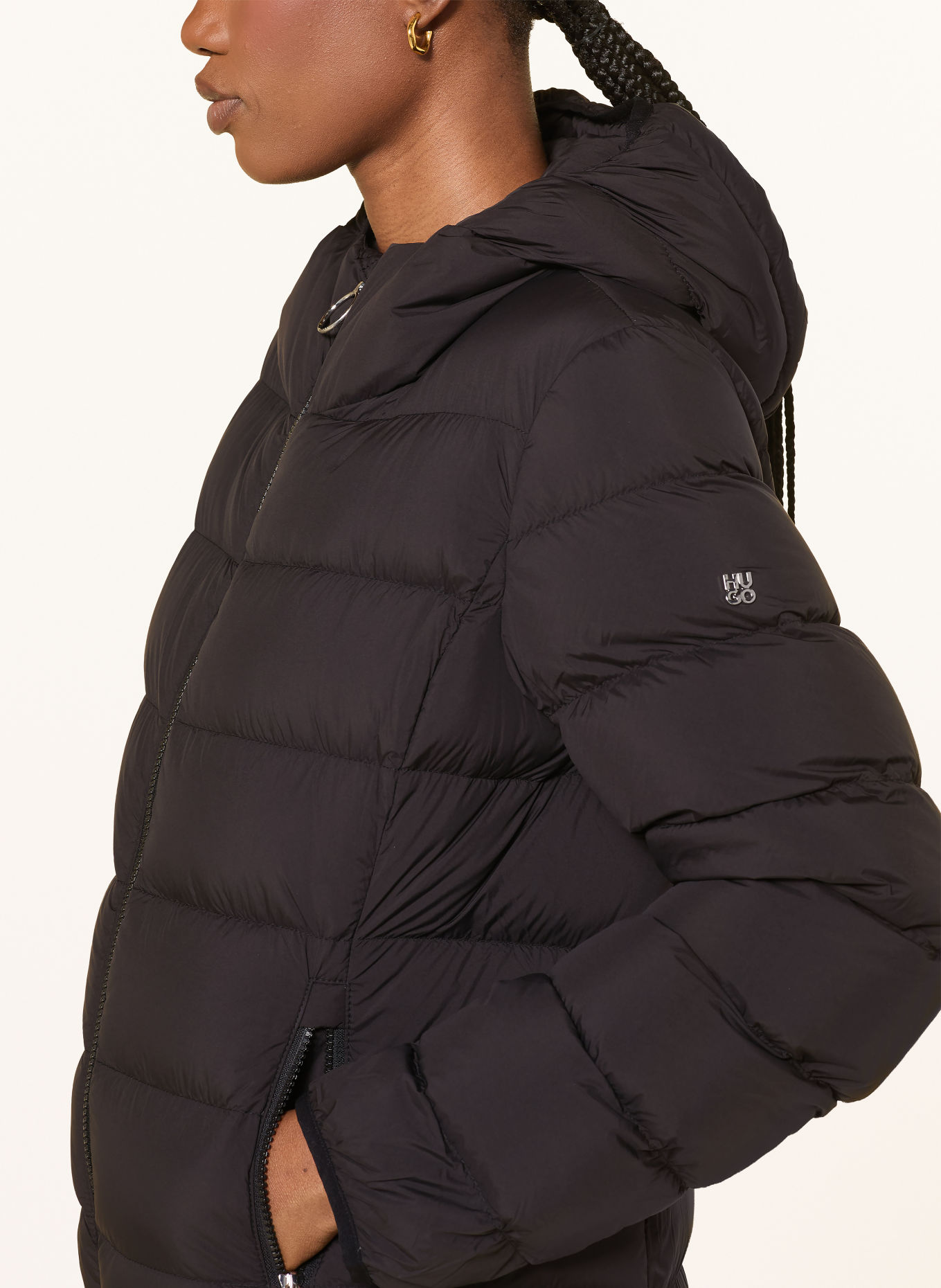 HUGO FANDINE Lightweight Down Jacket: BLACK