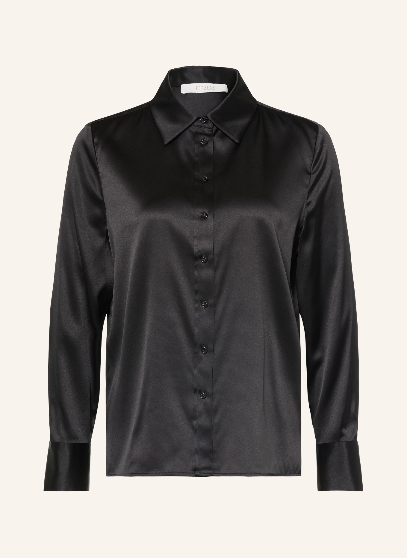 HERZENS Blouseshirt met zijde: ZWART