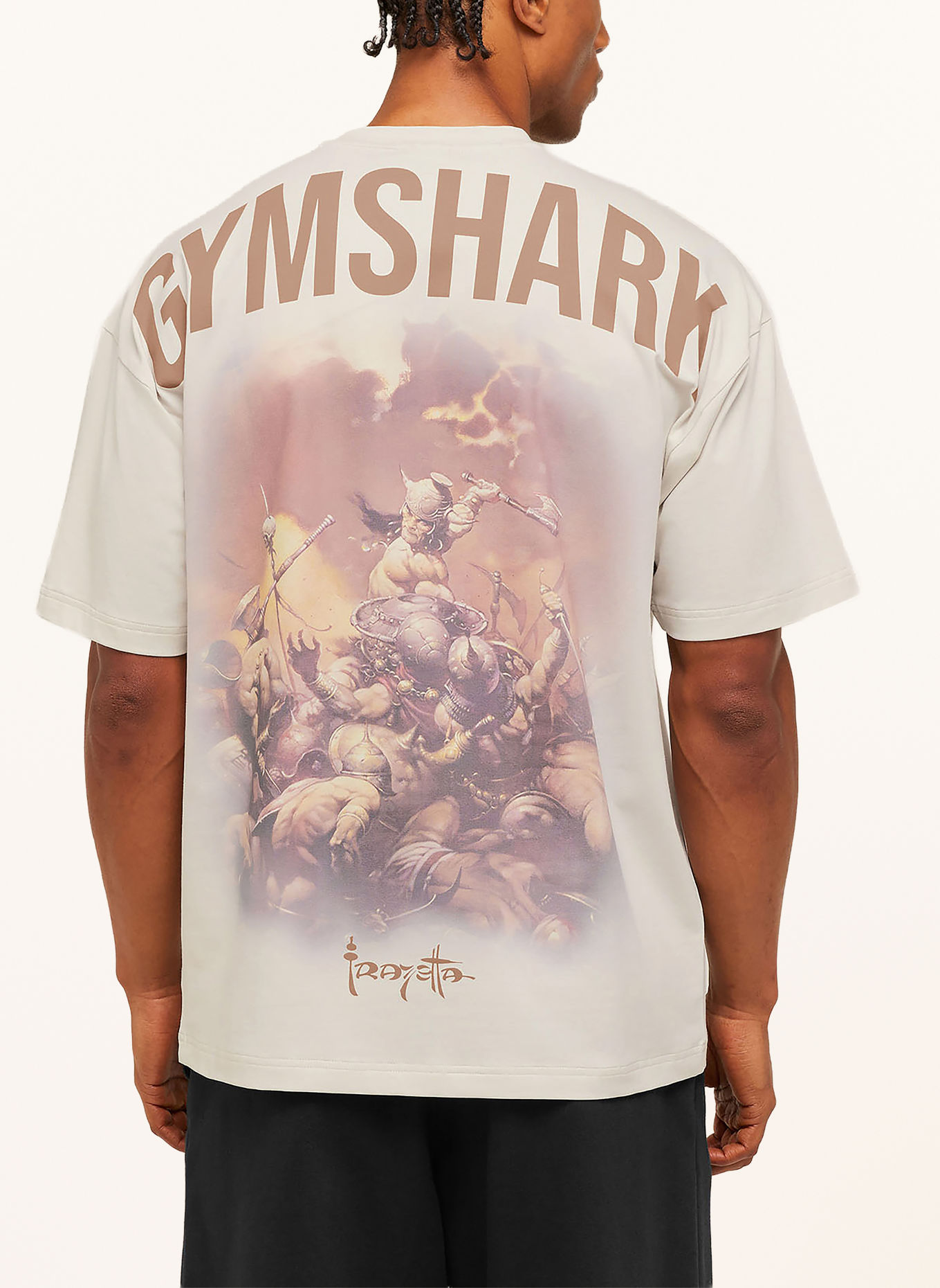 GYMSHARK Oversized-Shirt GYMSHARK X FRAZETTA POWER: WEISS