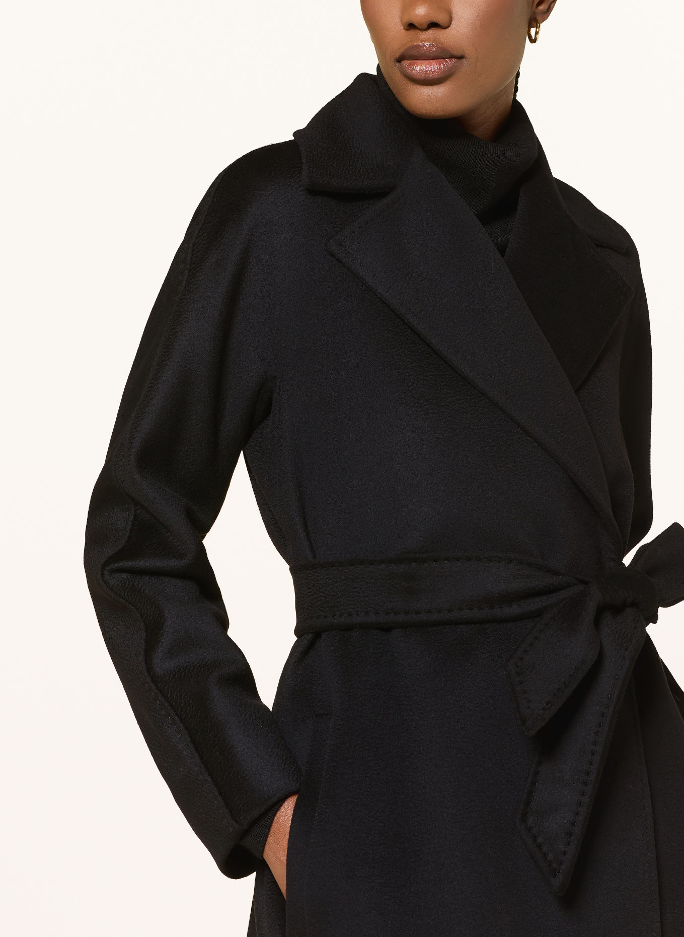 Max Mara STUDIO Wollen mantel DRAVENNA: ZWART