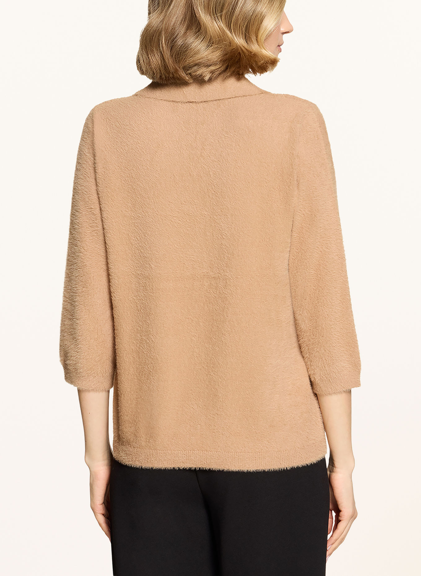 Betty Barclay Knit polo shirt with 3/4 sleeves: CAMEL