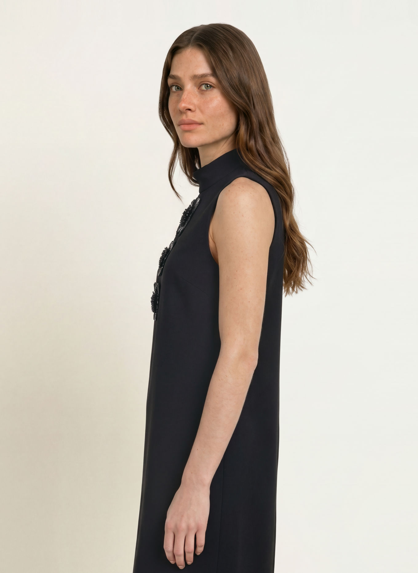 Max Mara STUDIO Cocktailkleid BACINO mit Schmucksteinen: SCHWARZ