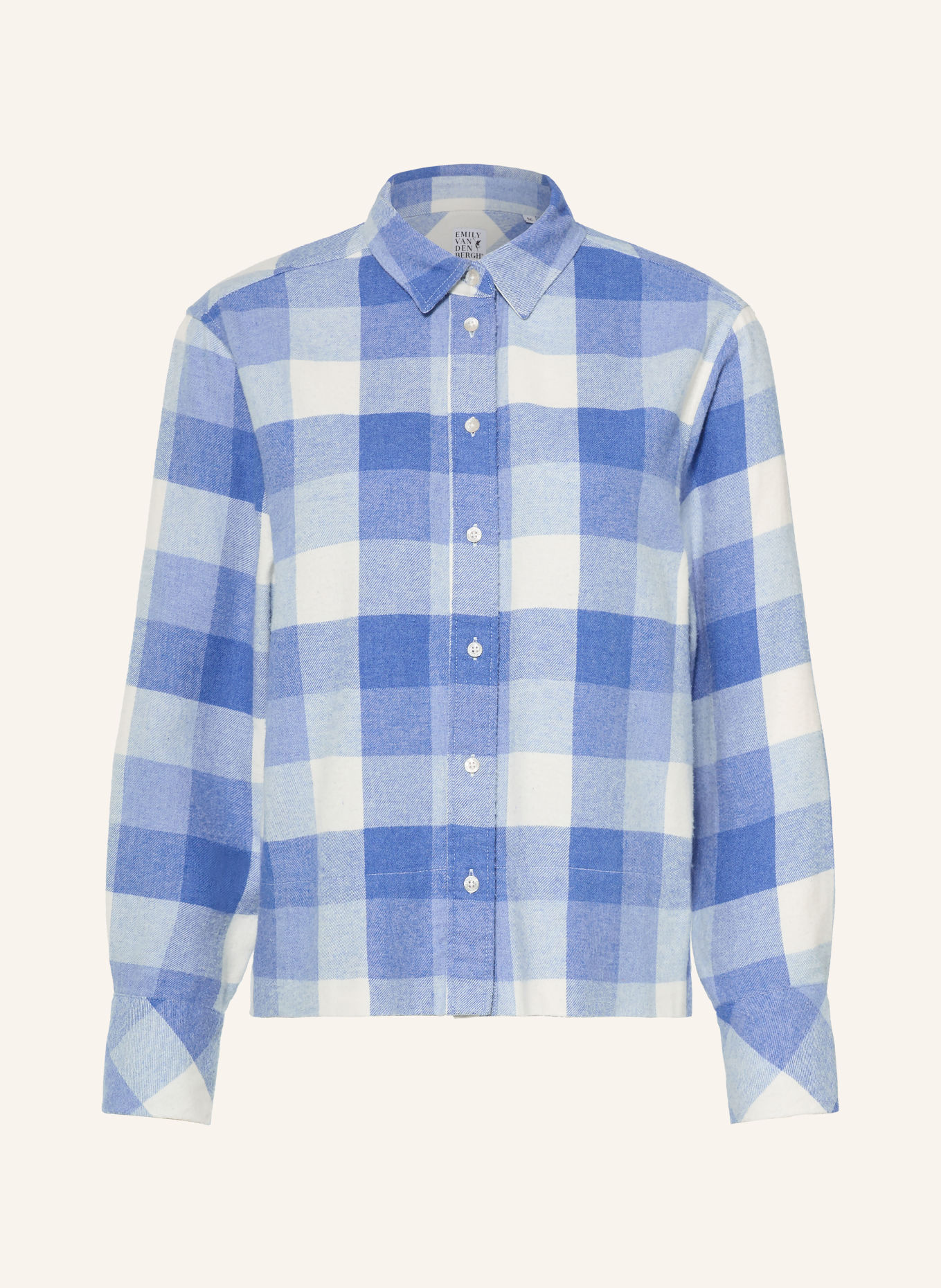 Emily VAN DEN BERGH Flanellen Overhemdblouse: BLAUW / WIT